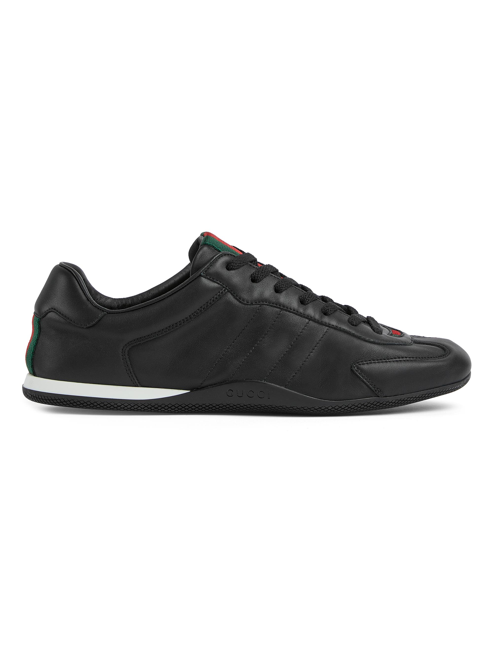 Gucci Men's Rochelle Leather Low-Top Sneakers - Black