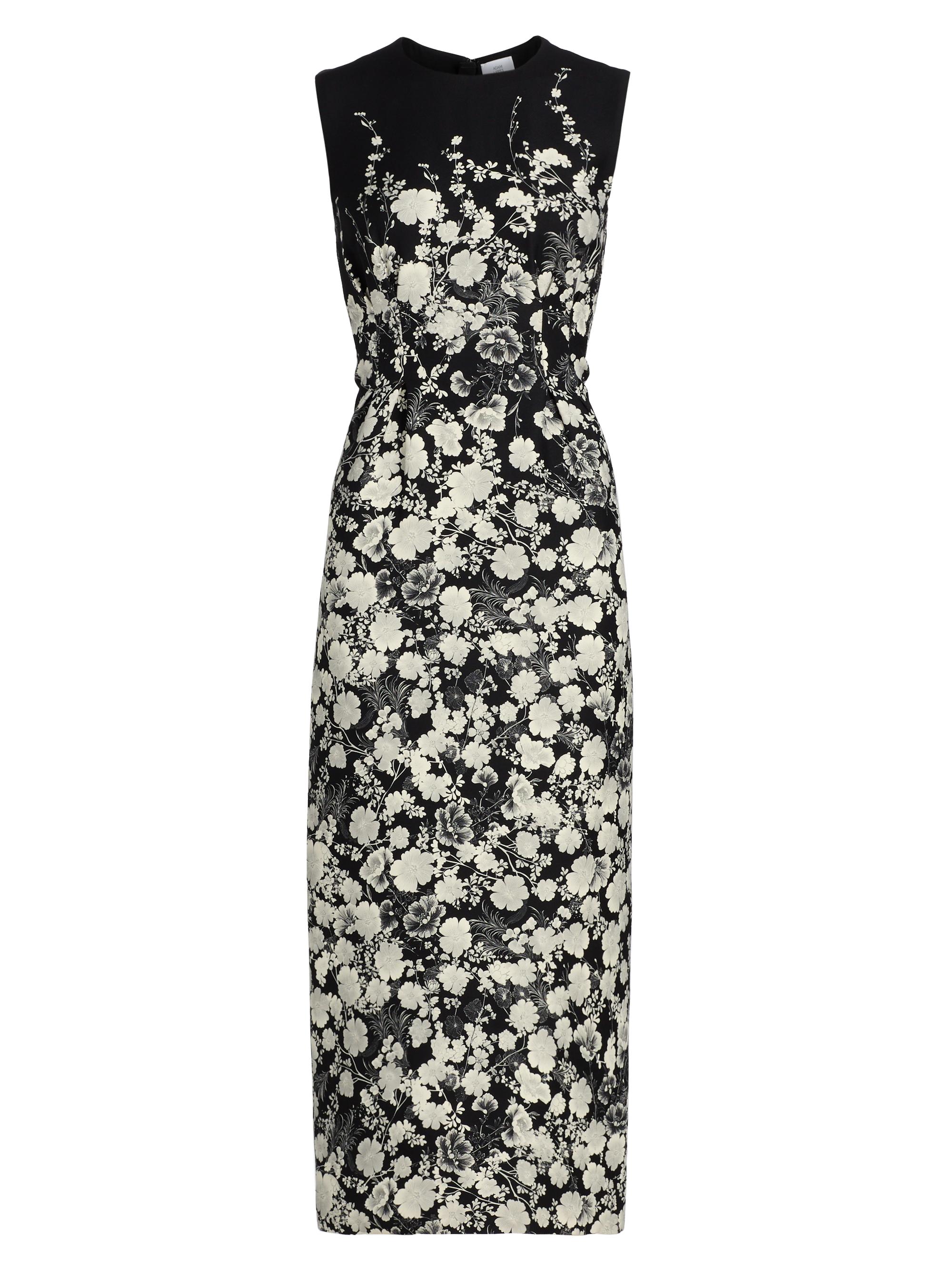 Adam Lippes Women's Ophelia Floral Wool-Silk Midi-Dress - Silver Black