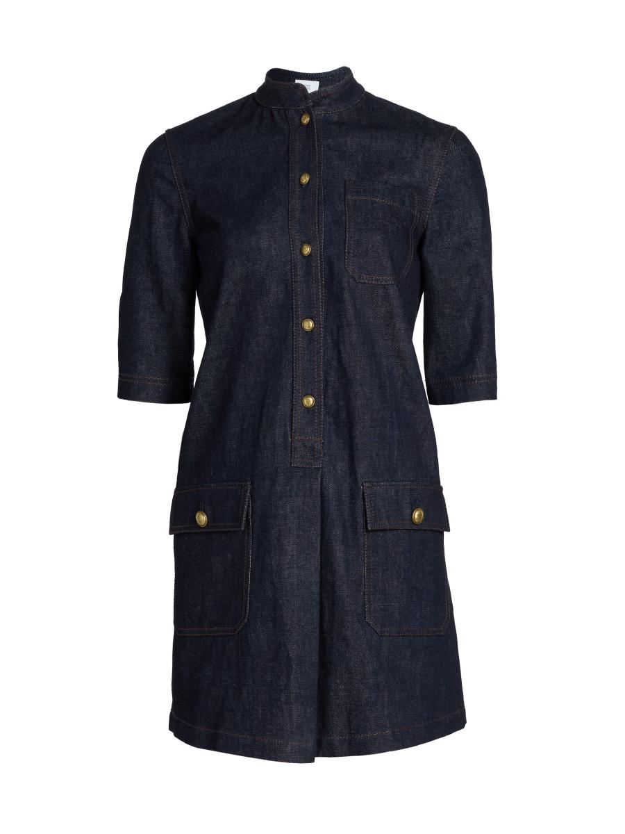 Adam Lippes Women's Lauder Denim Shirtdress In Purple