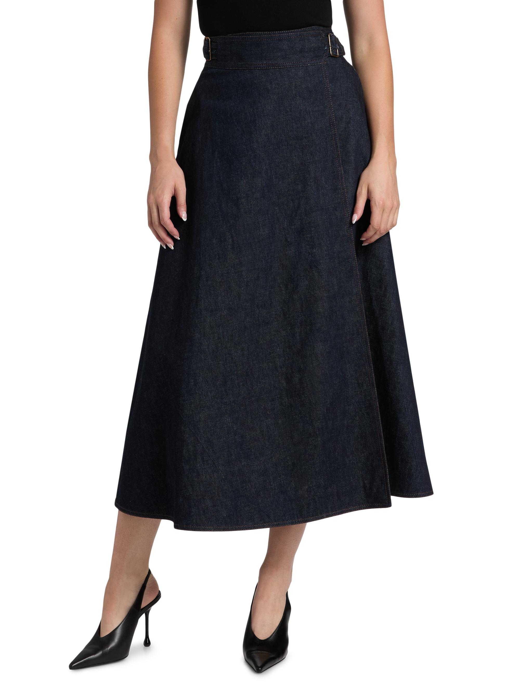 Adam Lippes Caspian Denim Wrap Skirt | Saks Fifth Avenue