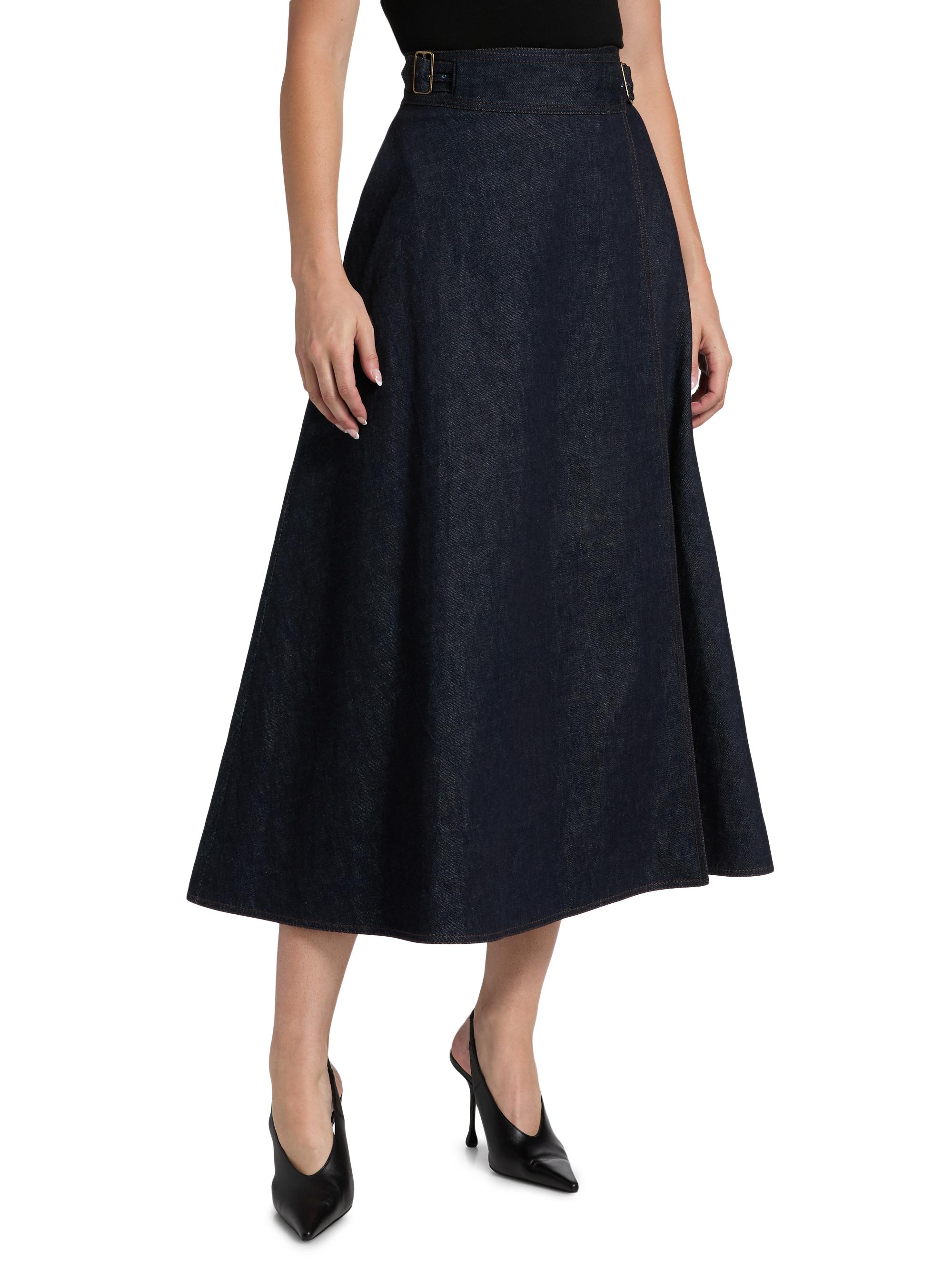 アムステルダム　　ロンスプ　レデース Adam Lippes Caspian Denim Wrap Skirt | Saks Fifth Avenue