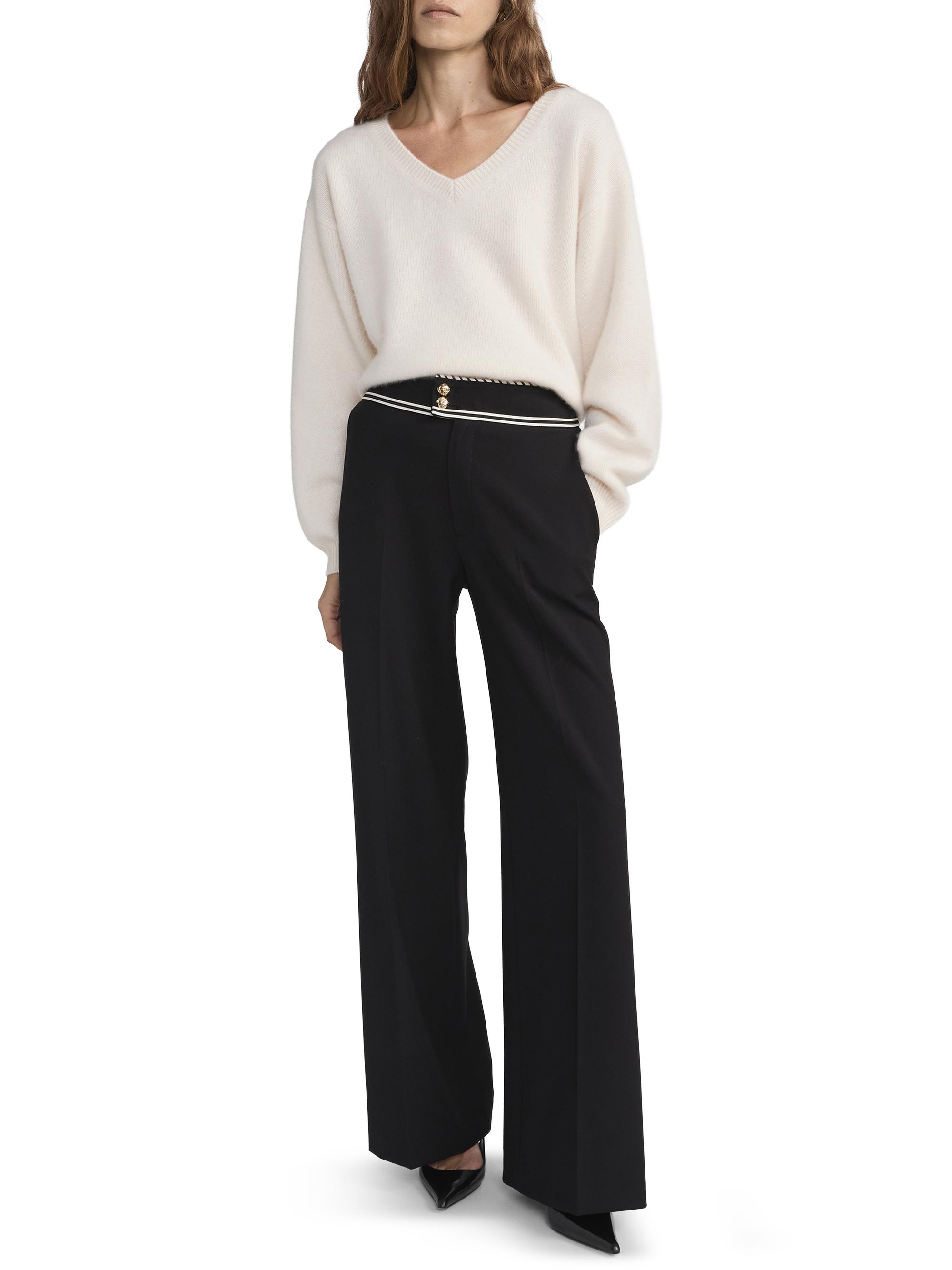 FRAME Women's Prim High-Rise Wide-Leg Pants - Black