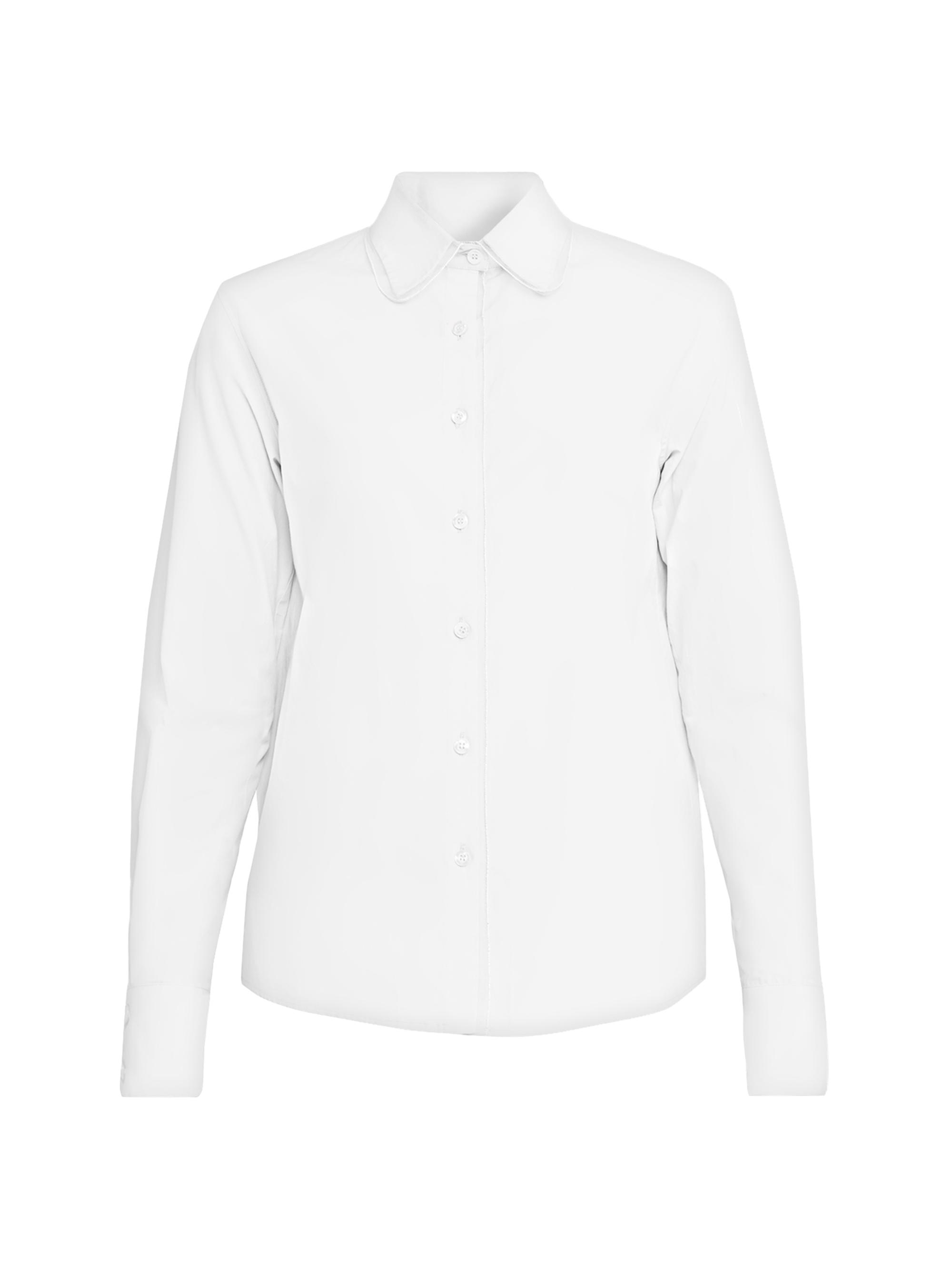 Fabiana Filippi Women's Tulle-Trim Cotton Poplin Button-Front Shirt - Bianco Cotton