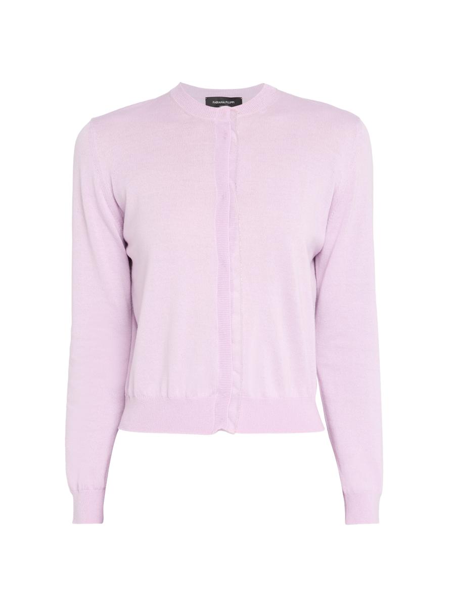 Fabiana Filippi Diamante Trim Slim-Fit Wool-Cotton Cardigan | Saks