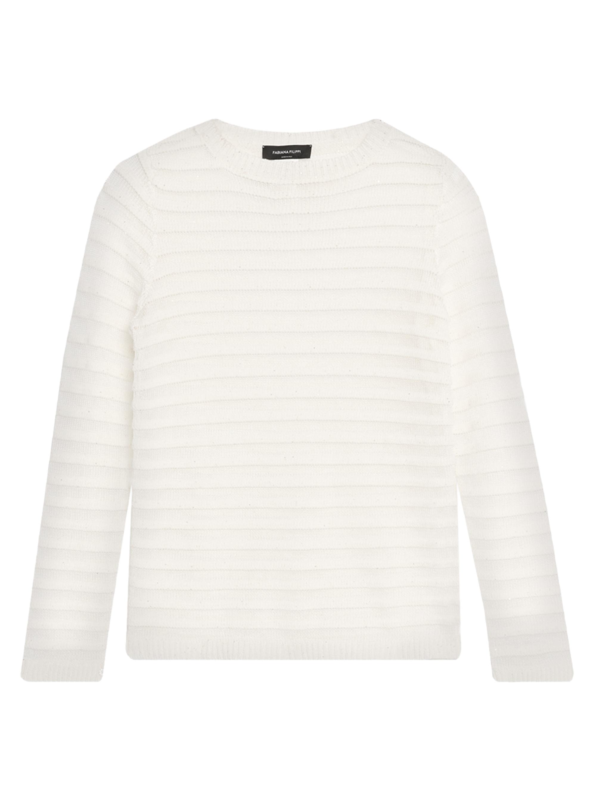 Fabiana Filippi Women's Organza Stripe Sweater - Bianco