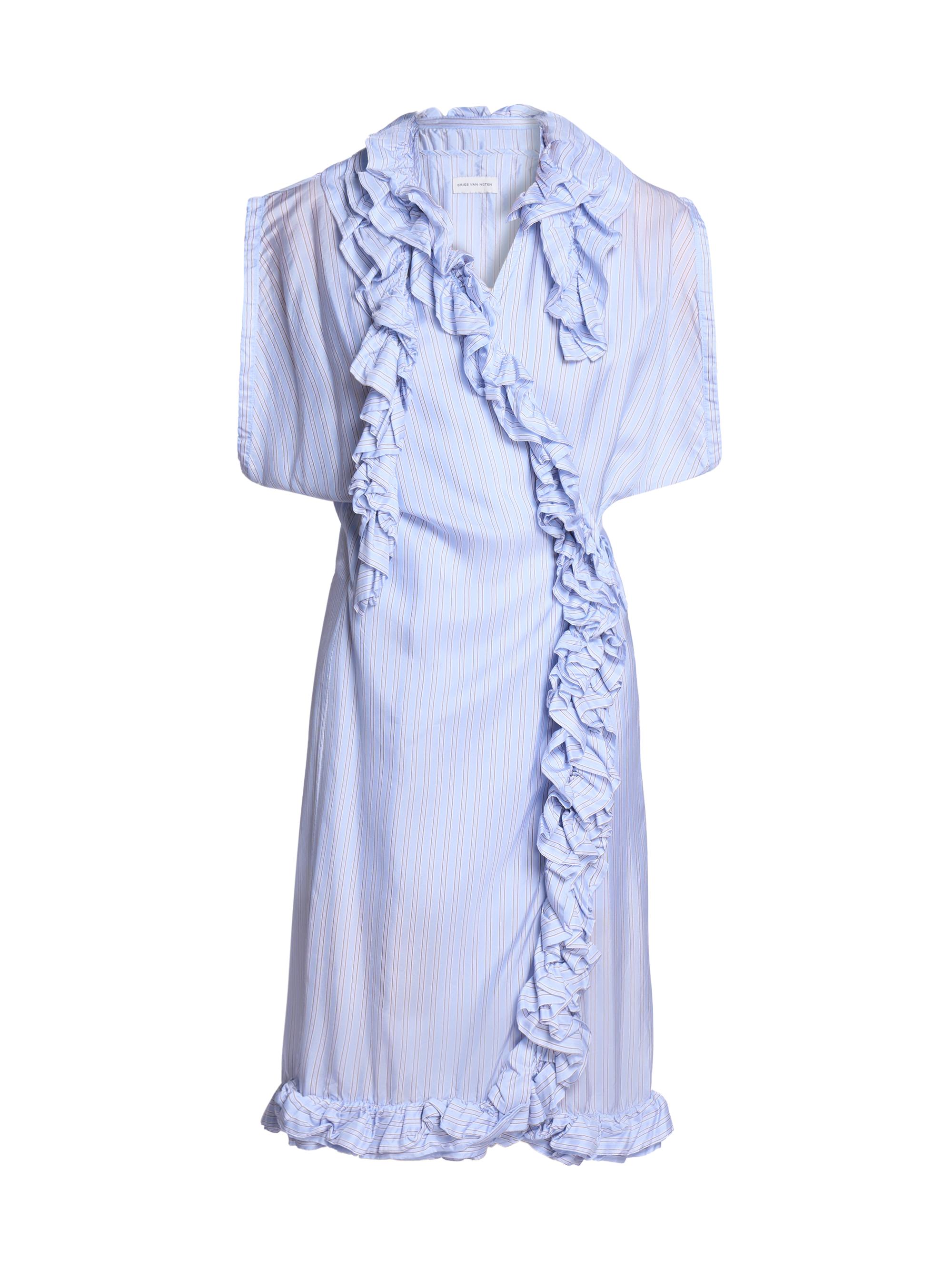 Dries Van Noten Dematis Ruffled Striped Wrap Knee-Length Dress | Saks Fifth  Avenue