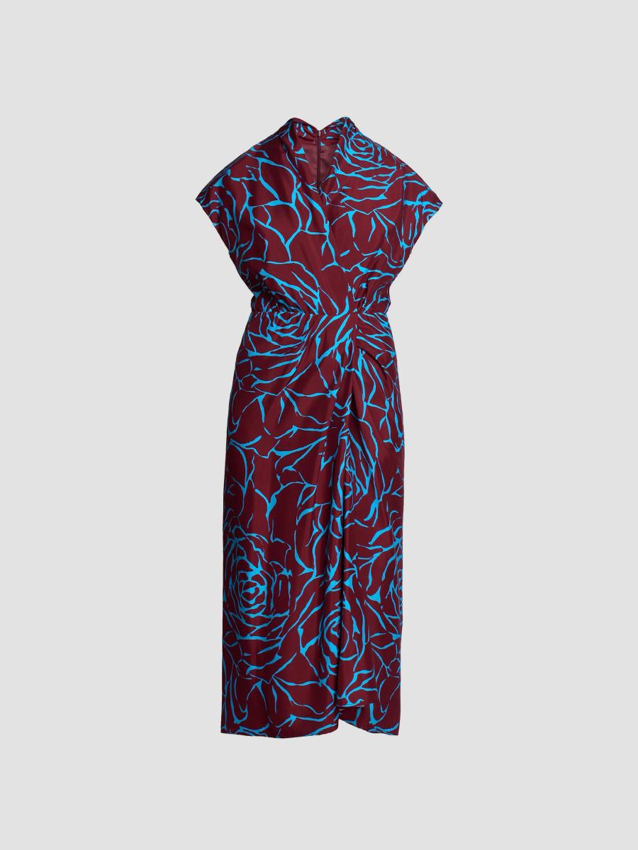Dries Van Noten Dilian Abstract Print Surplice Midi-Dress | Saks
