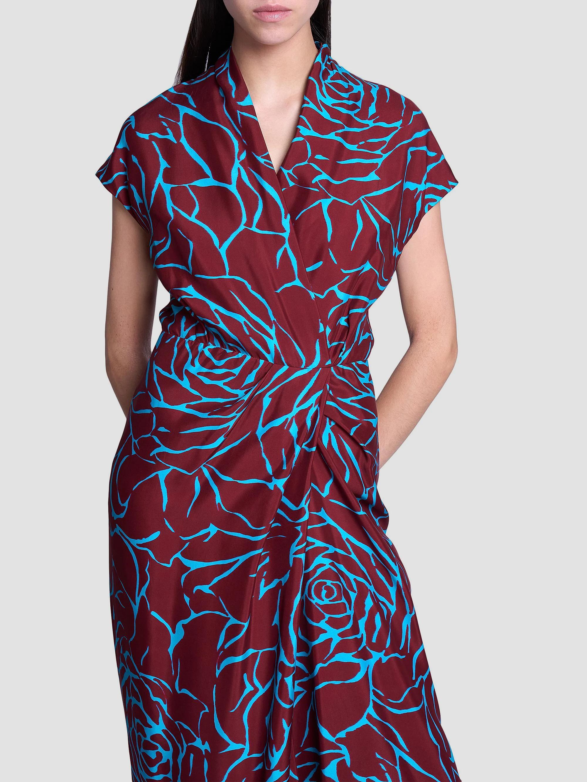 Dries Van Noten Dilian Abstract Print Surplice Midi-Dress | Saks