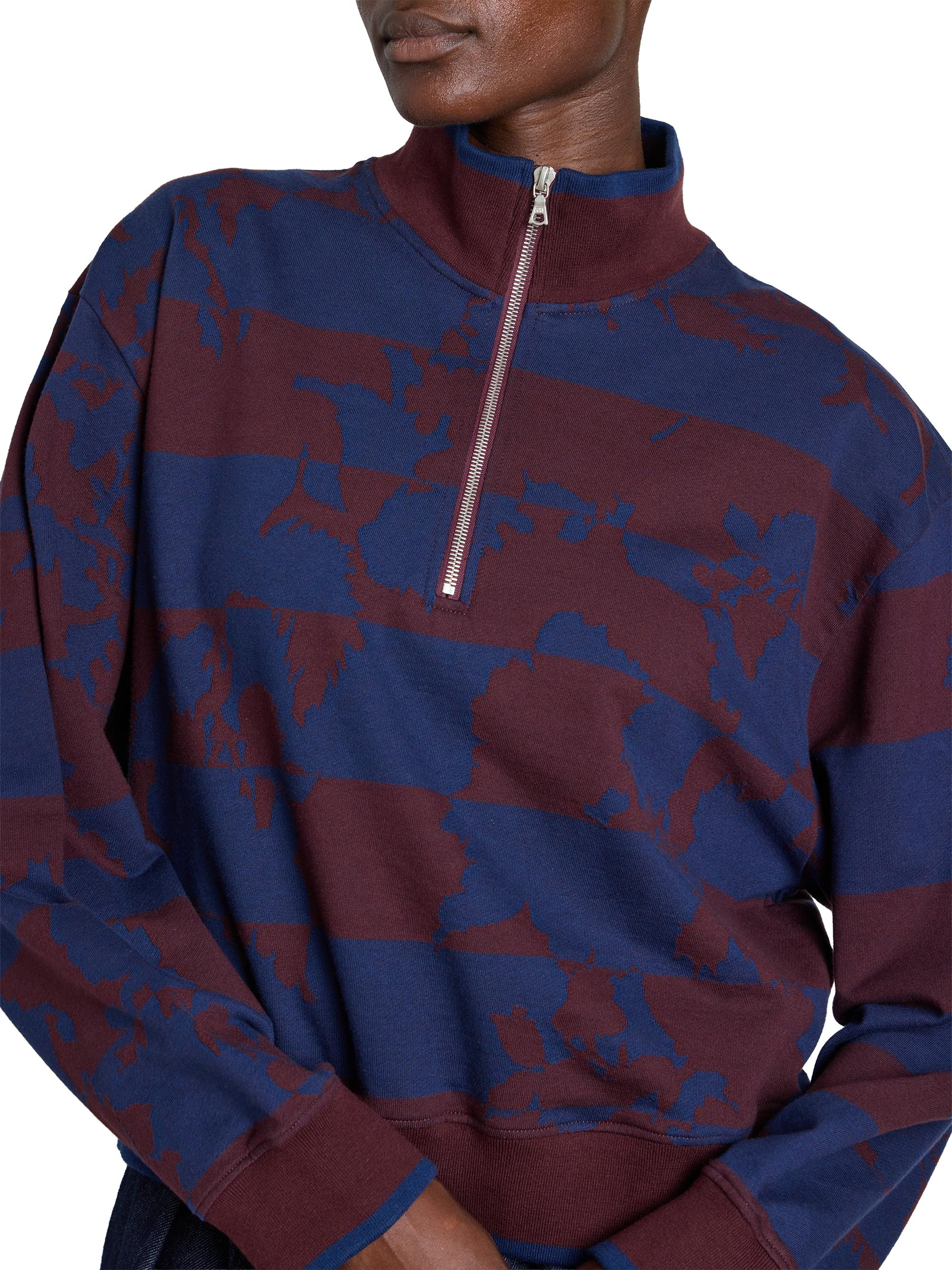 Dries Van Noten Hulvina Abstract Cotton Quarter-Zip Sweatshirt