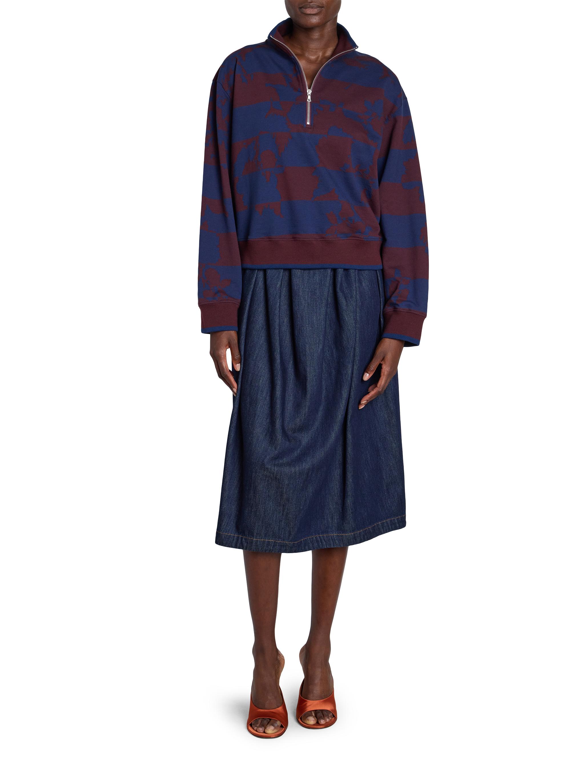 Dries Van Noten Hulvina Abstract Cotton Quarter-Zip Sweatshirt