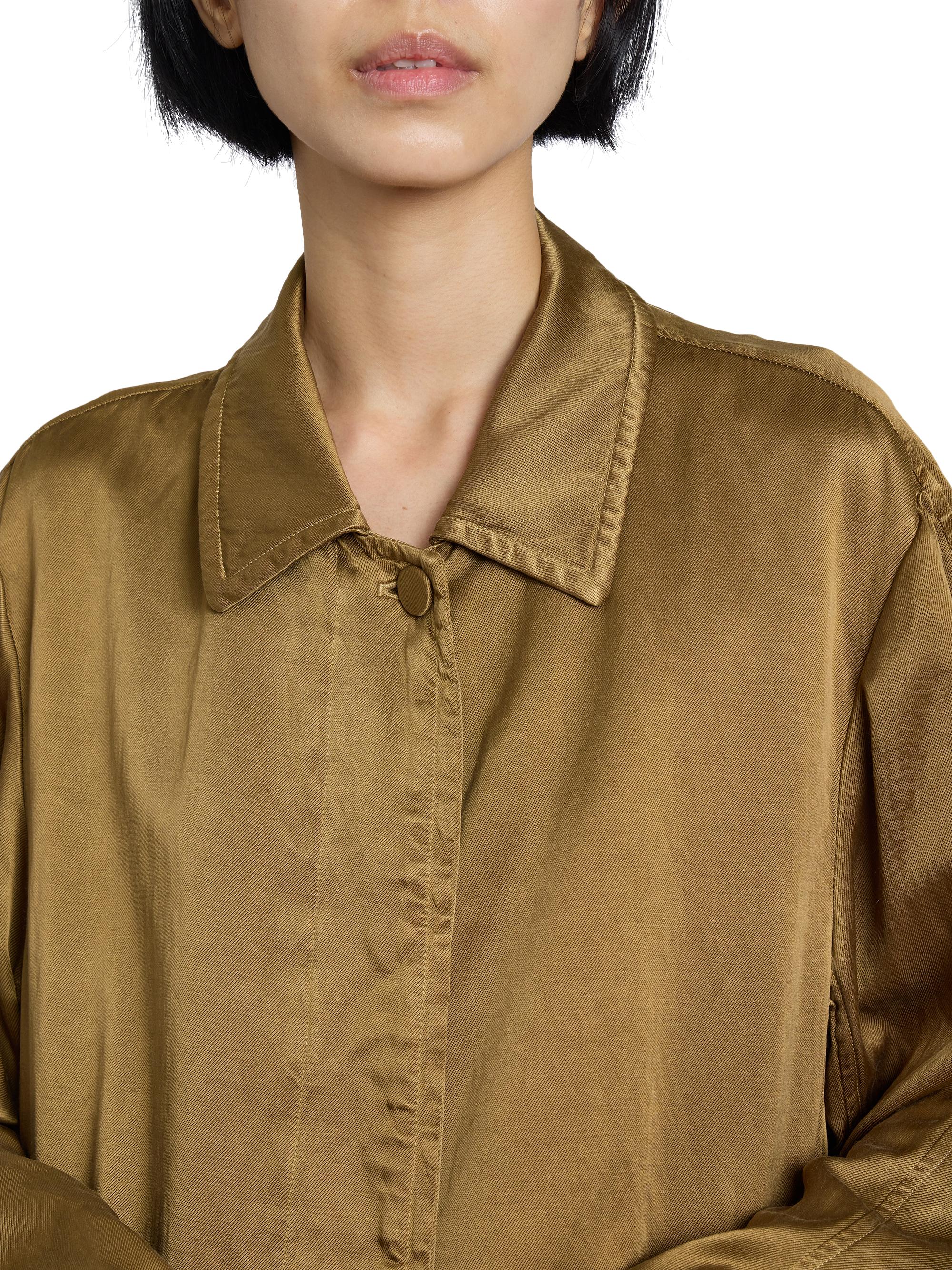 Dries Van Noten Raltonas Satin Oversized Single-Breasted Coat