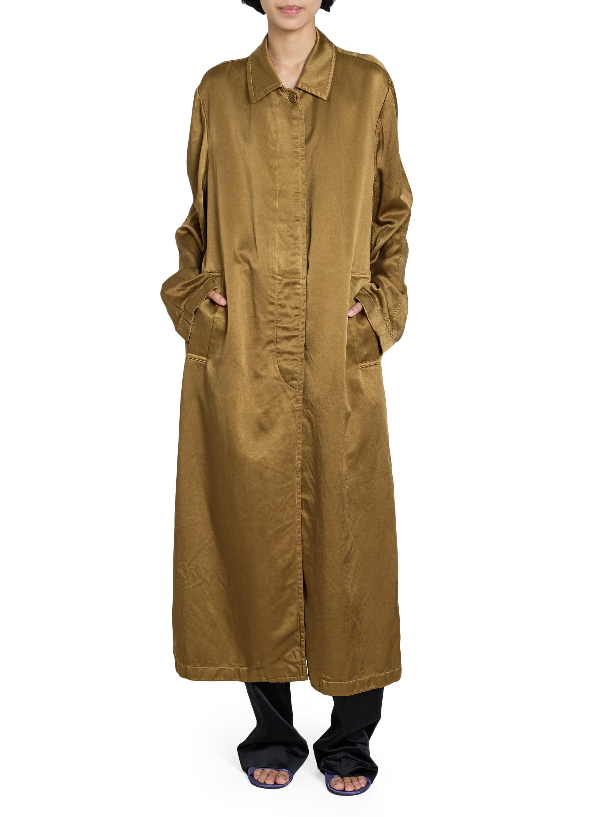 Dries Van Noten Raltonas Satin Oversized Single-Breasted Coat