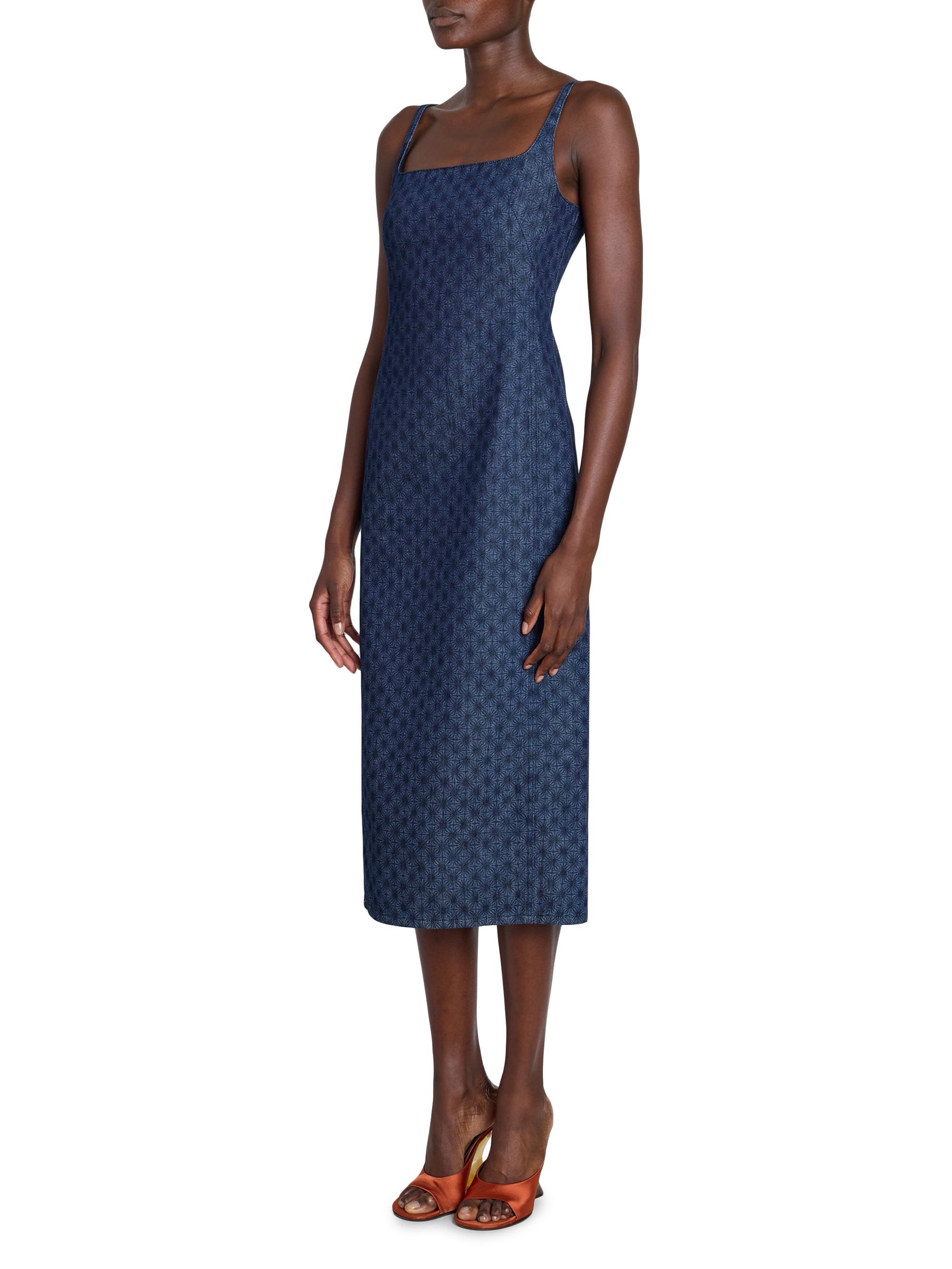Dries Van Noten Debano Geometric Denim Midi-Dress | Saks Fifth Avenue
