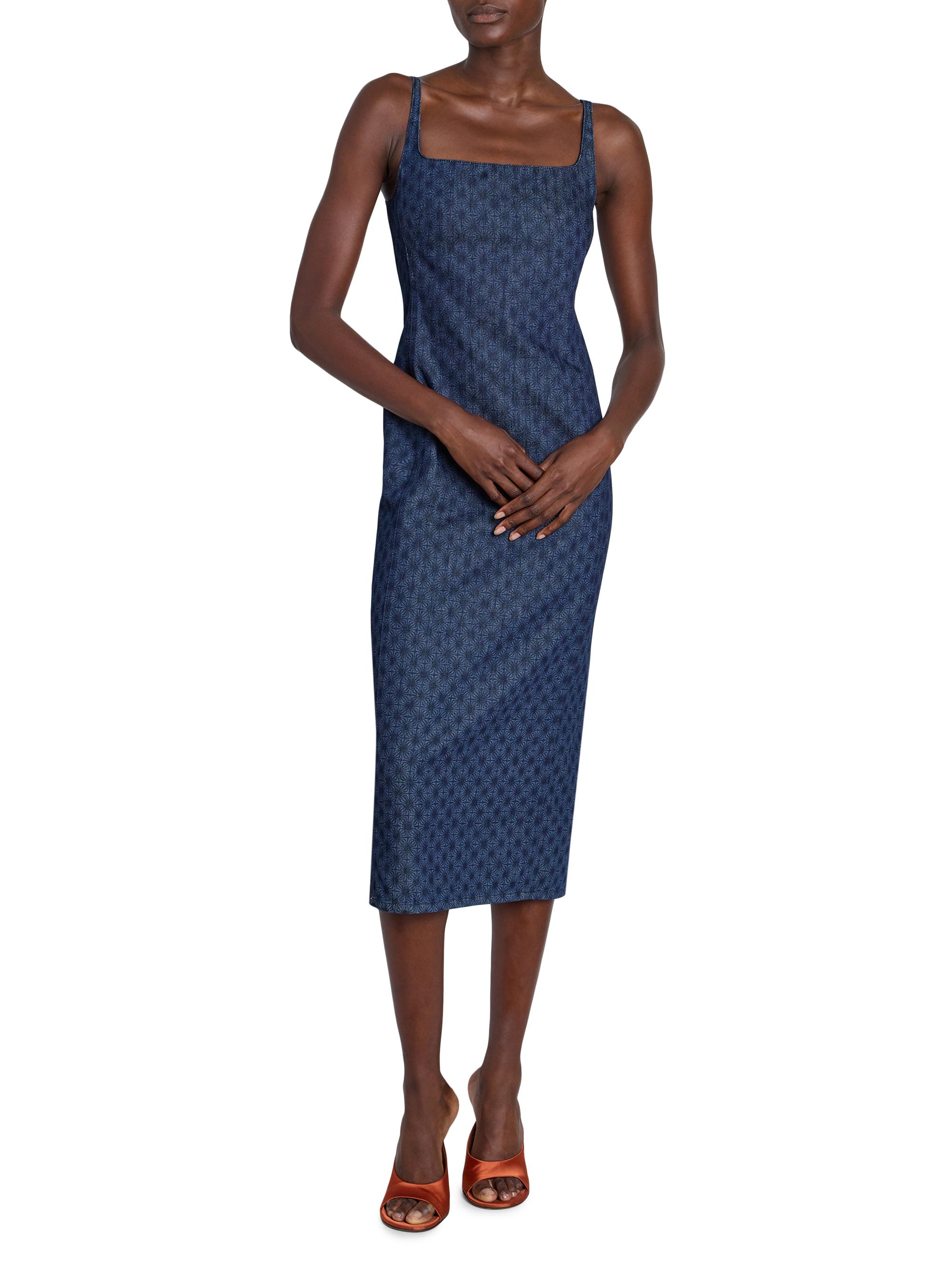 Dries Van Noten Debano Geometric Denim Midi-Dress | Saks Fifth Avenue