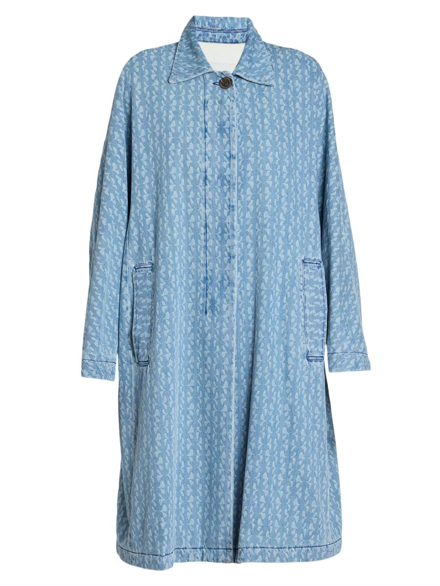 Dries Van Noten Roolsy Printed Denim Oversized Single-Breasted