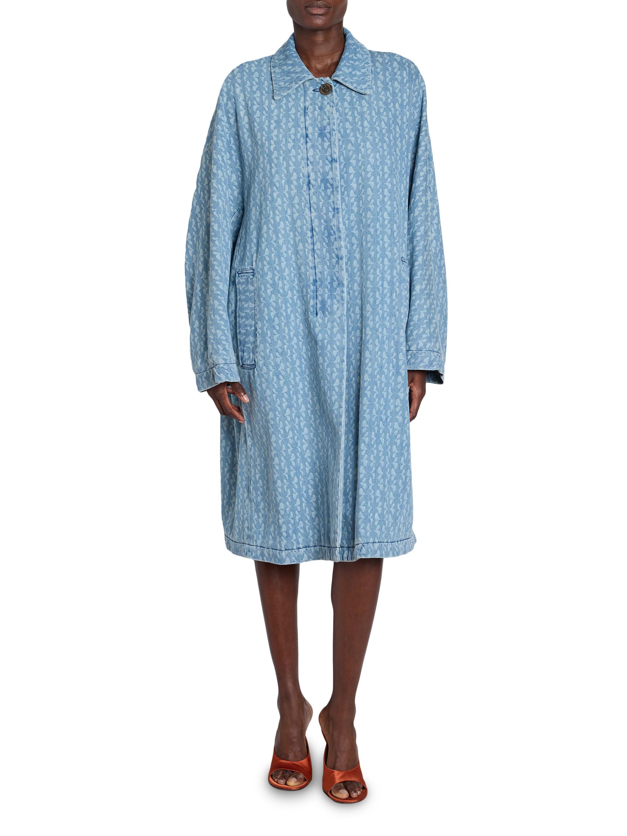 Dries Van Noten Roolsy Printed Denim Oversized Single-Breasted