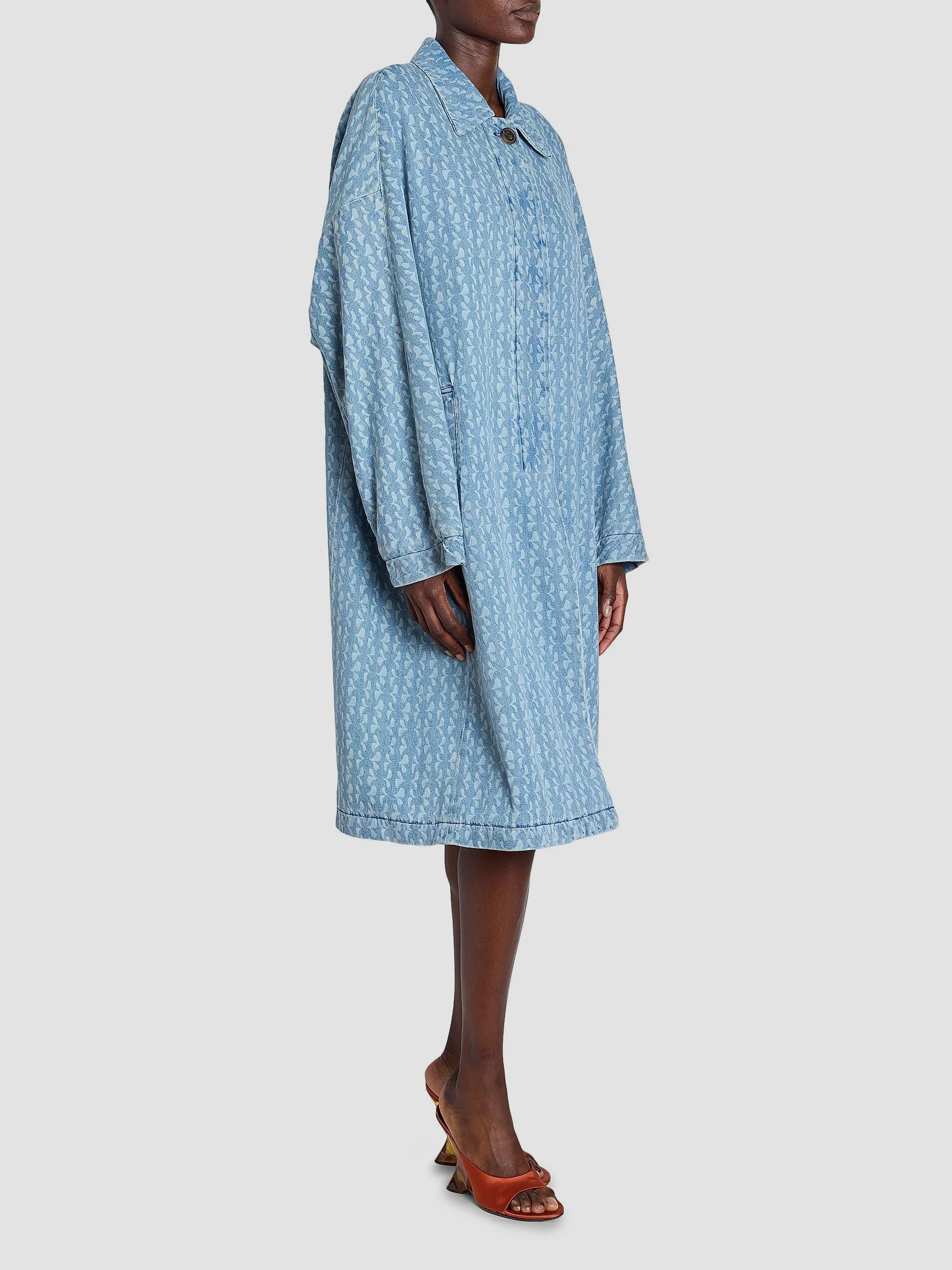 Dries Van Noten Roolsy Printed Denim Oversized Single-Breasted