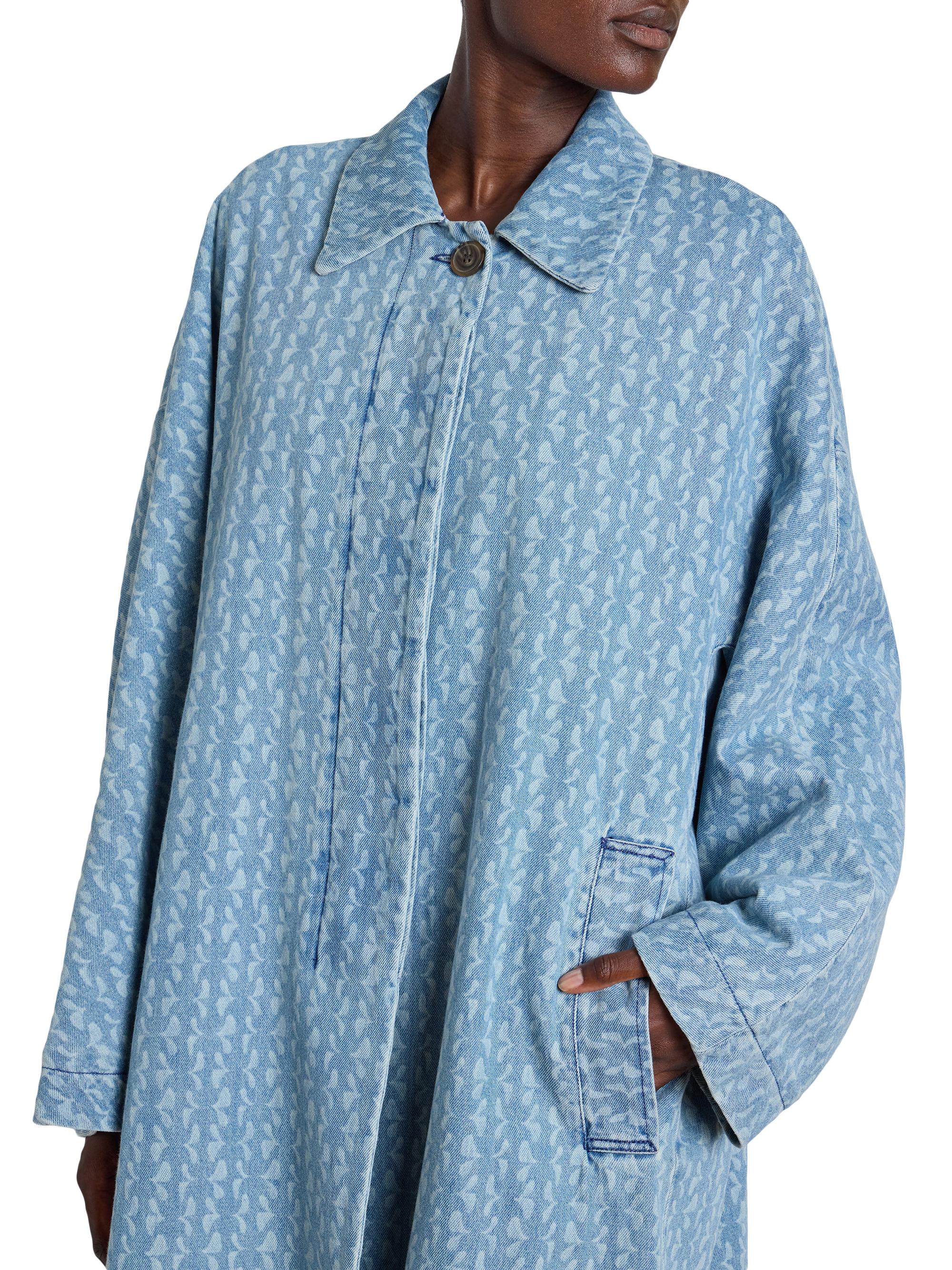 Dries Van Noten Roolsy Printed Denim Oversized Single-Breasted