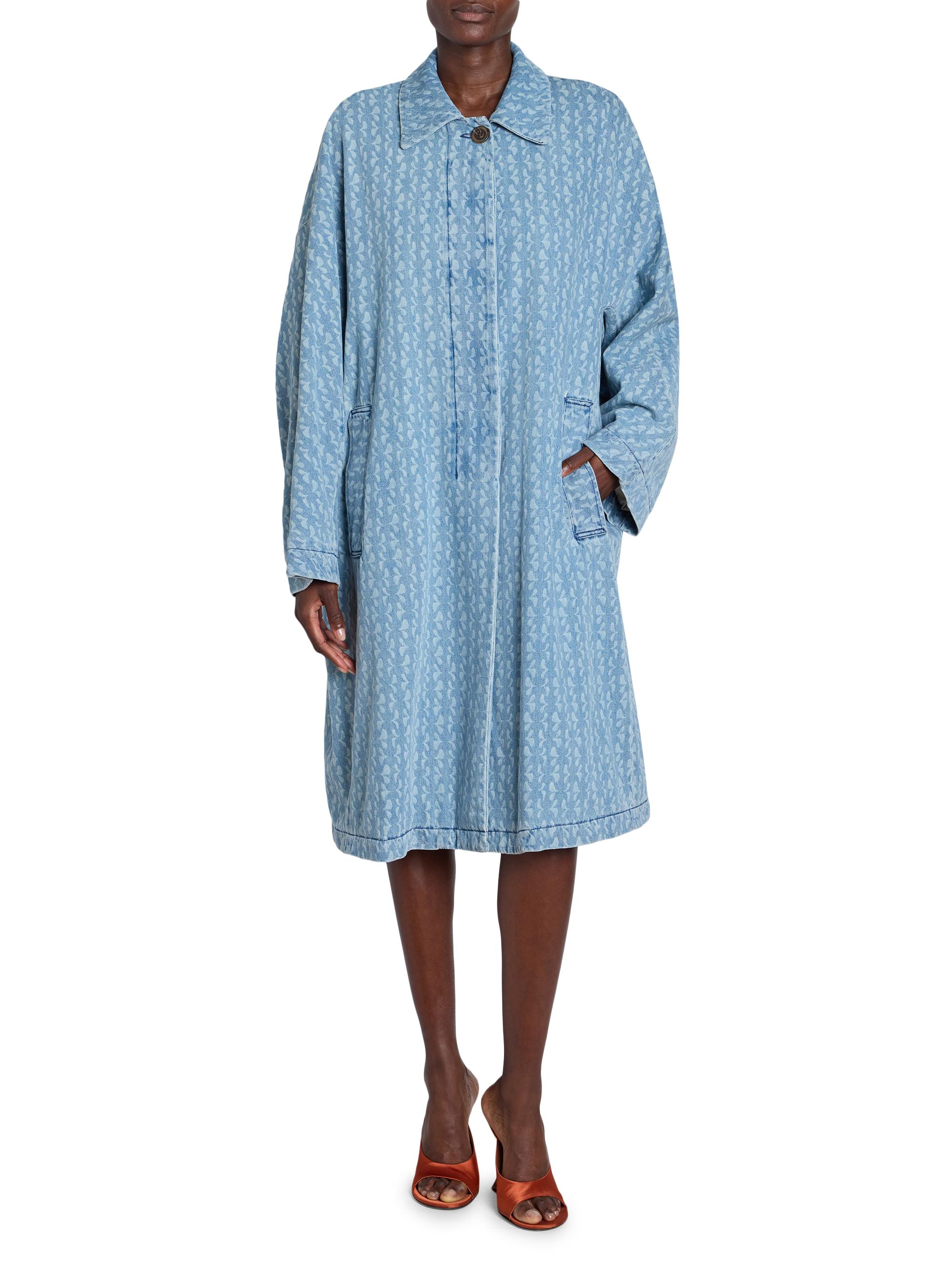 Dries Van Noten Roolsy Printed Denim Oversized Single-Breasted