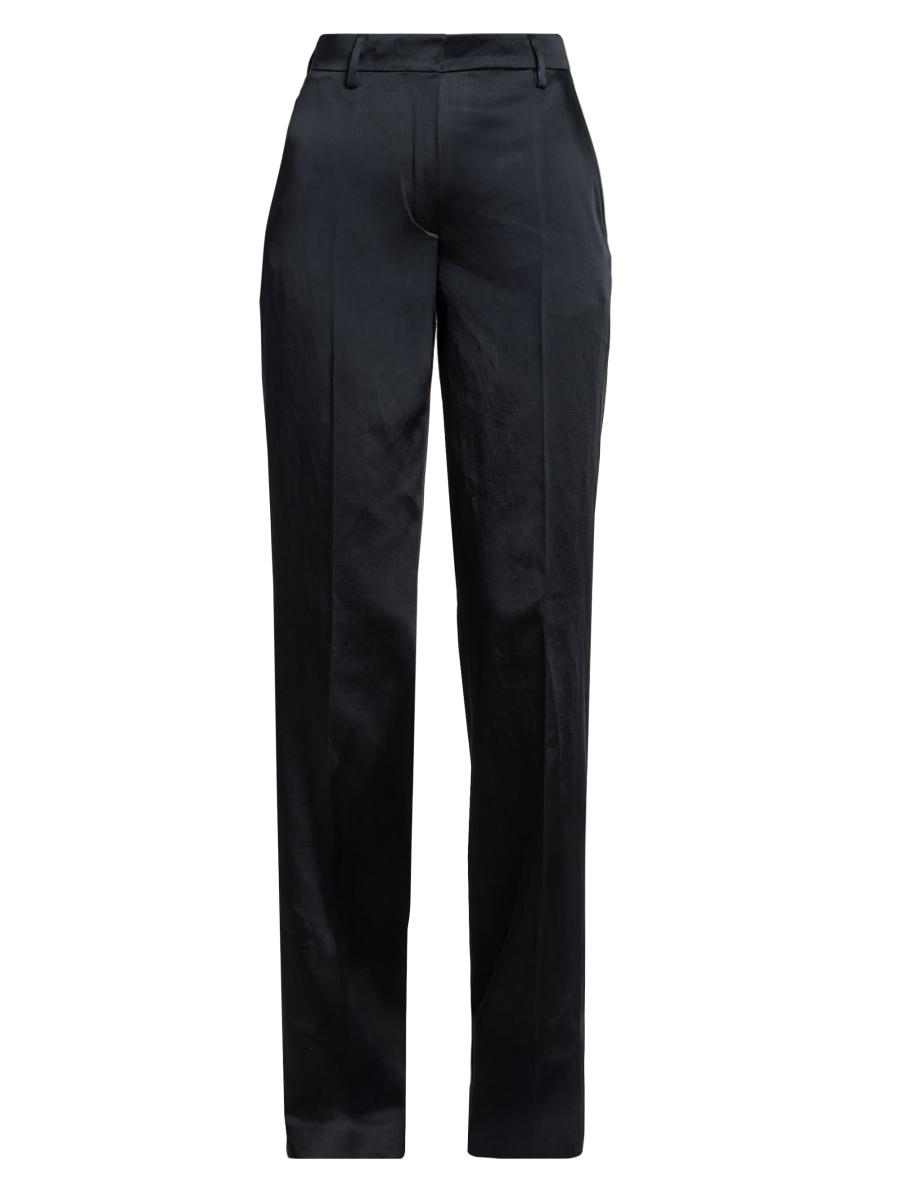 Dries Van Noten Women's Pulla Cotton-blend High-rise Straight-leg Trousers In Black
