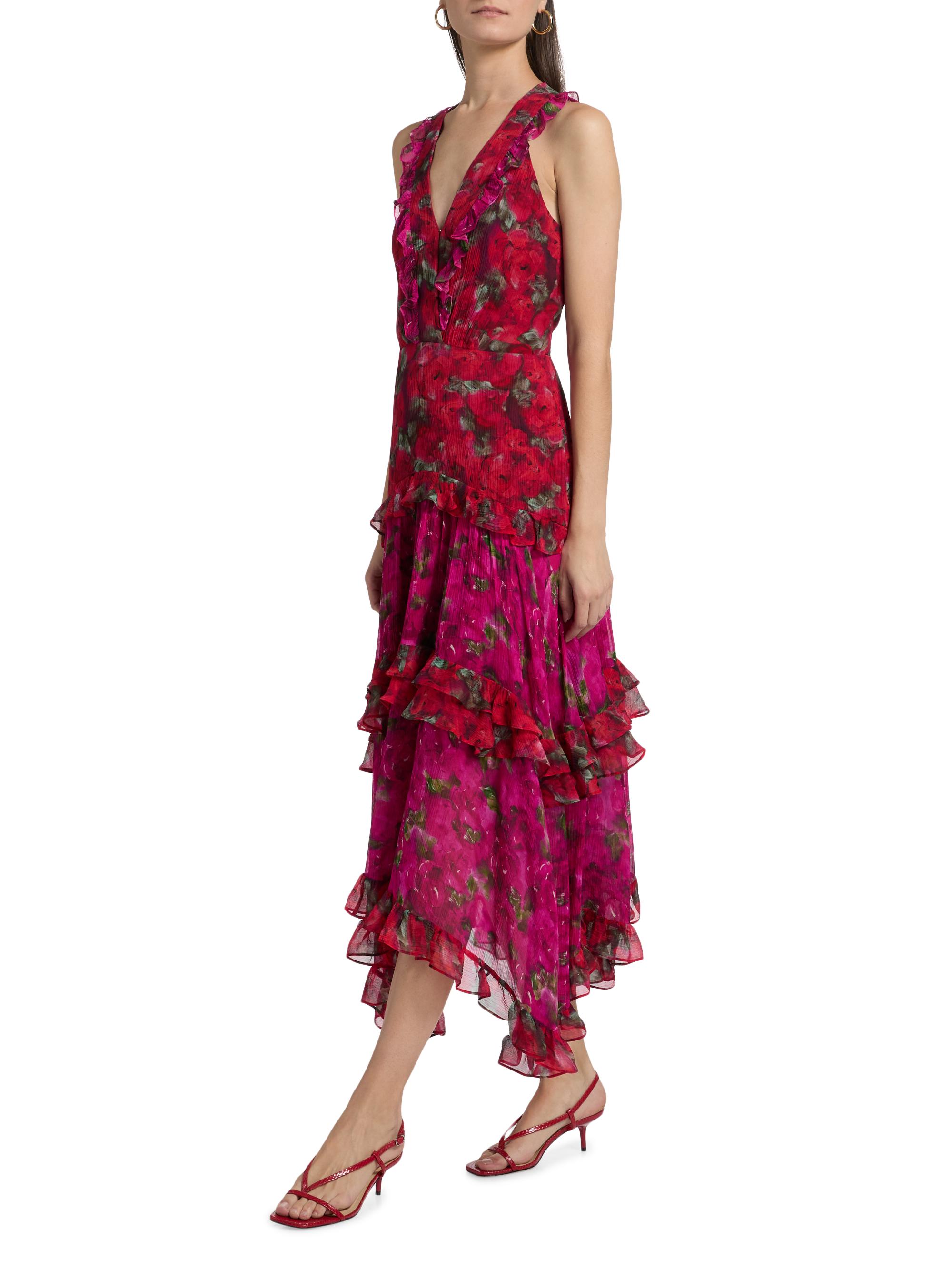 slit dress red LaDivine S544 Prom Fitted Slit Long Beaded Formal Dress main image 1