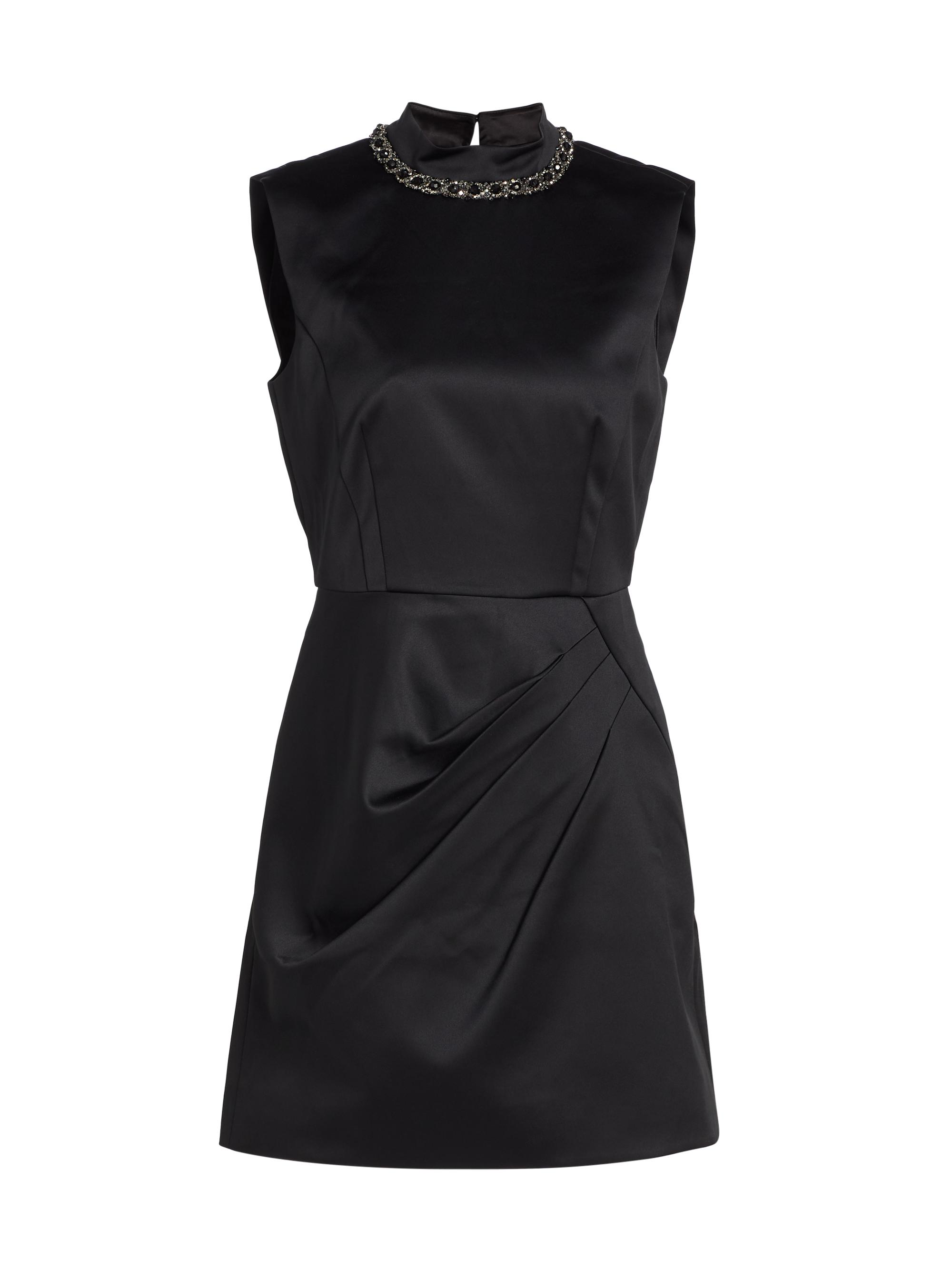 Saloni Women's Flora Satin Minidress - Black