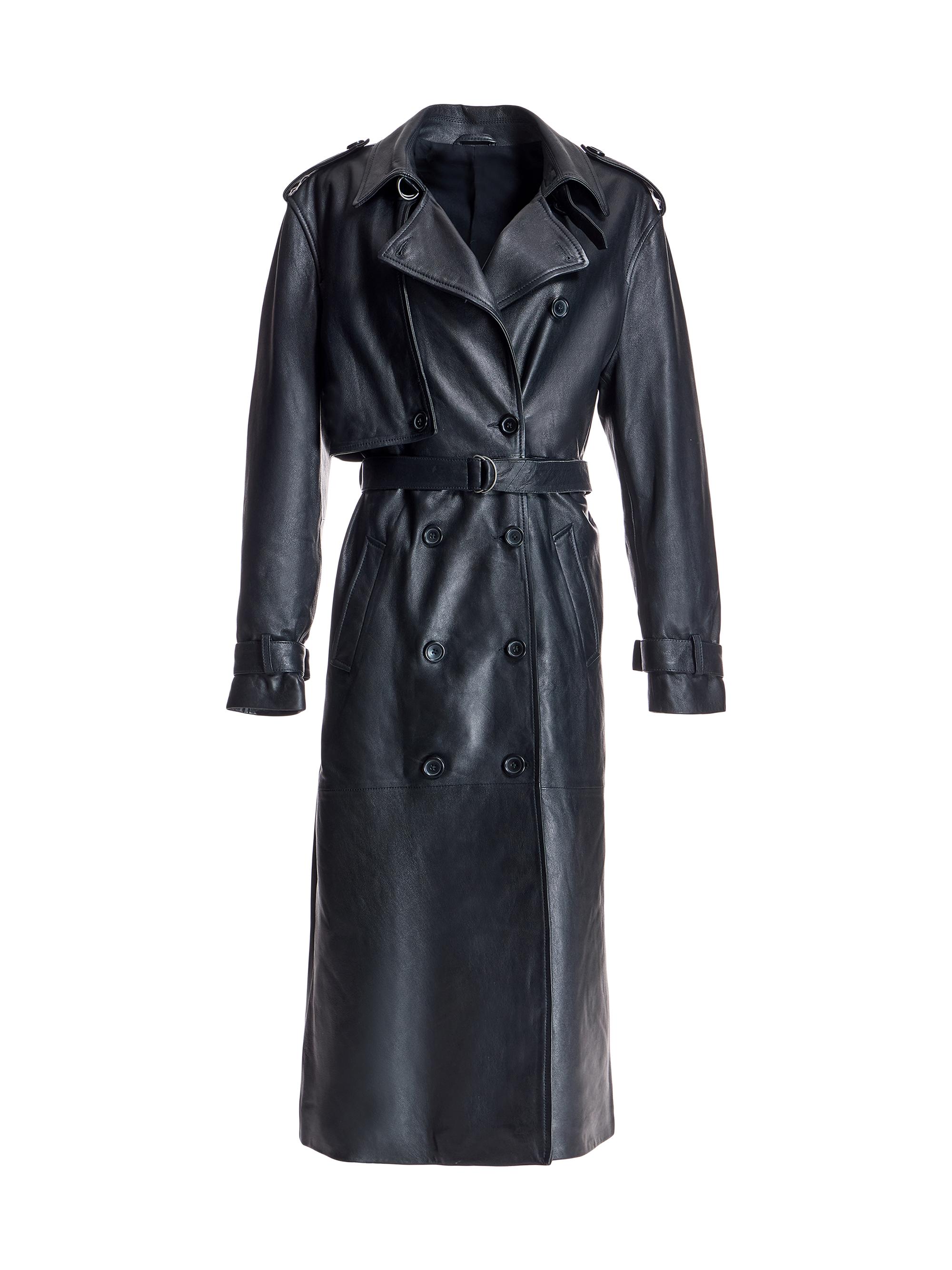 Maximilian Women's  Long Oversized Trenchcoat - Black