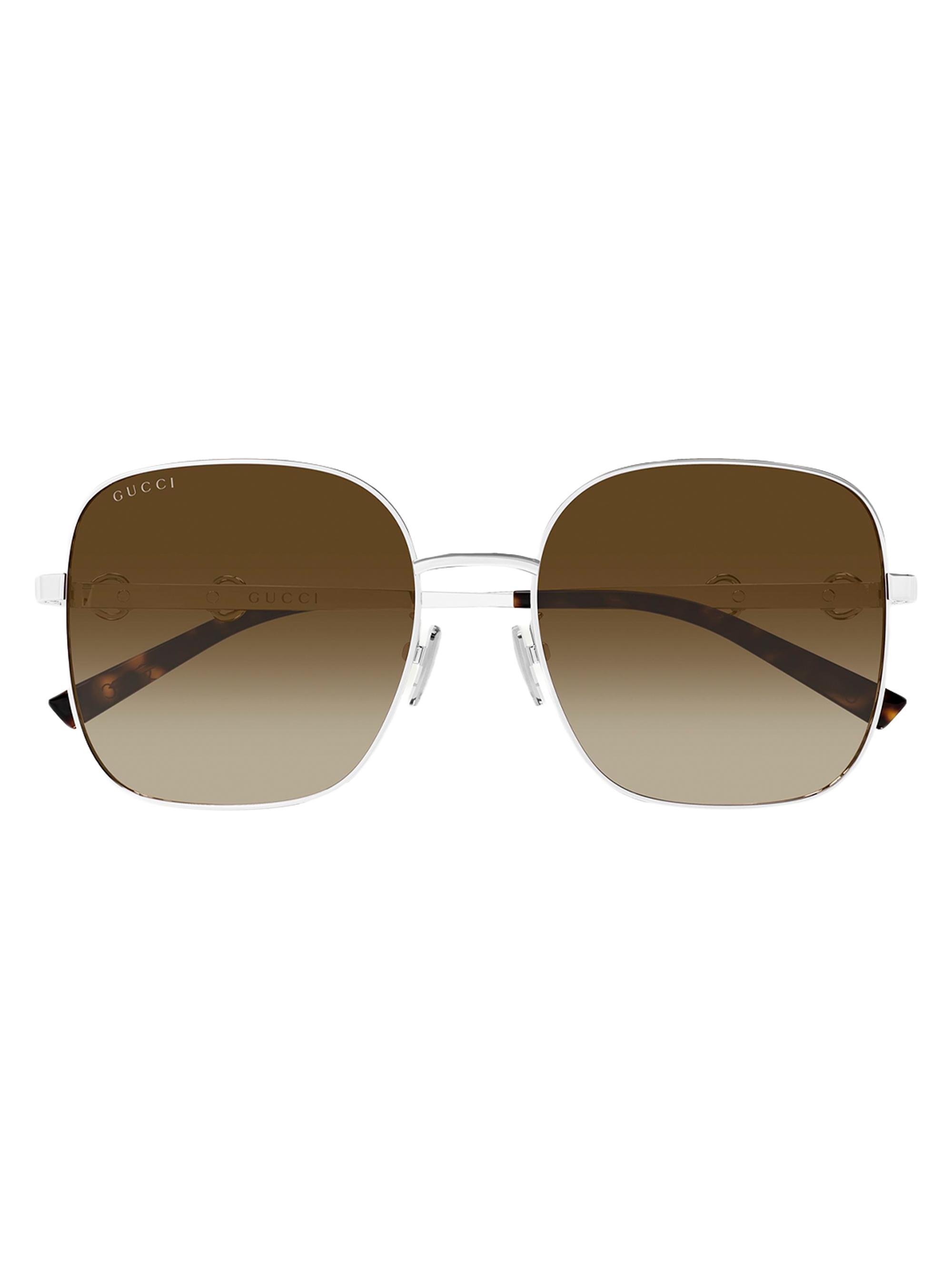 Gucci Women's GG Square Sunglasses - Silver Brown