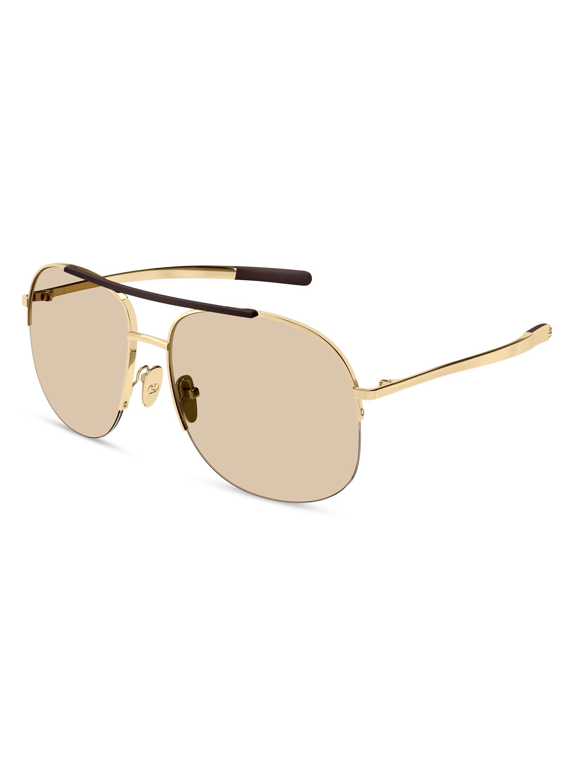 Gucci Women's Fashion Show 61MM Pilot Sunglasses - Gold Brown