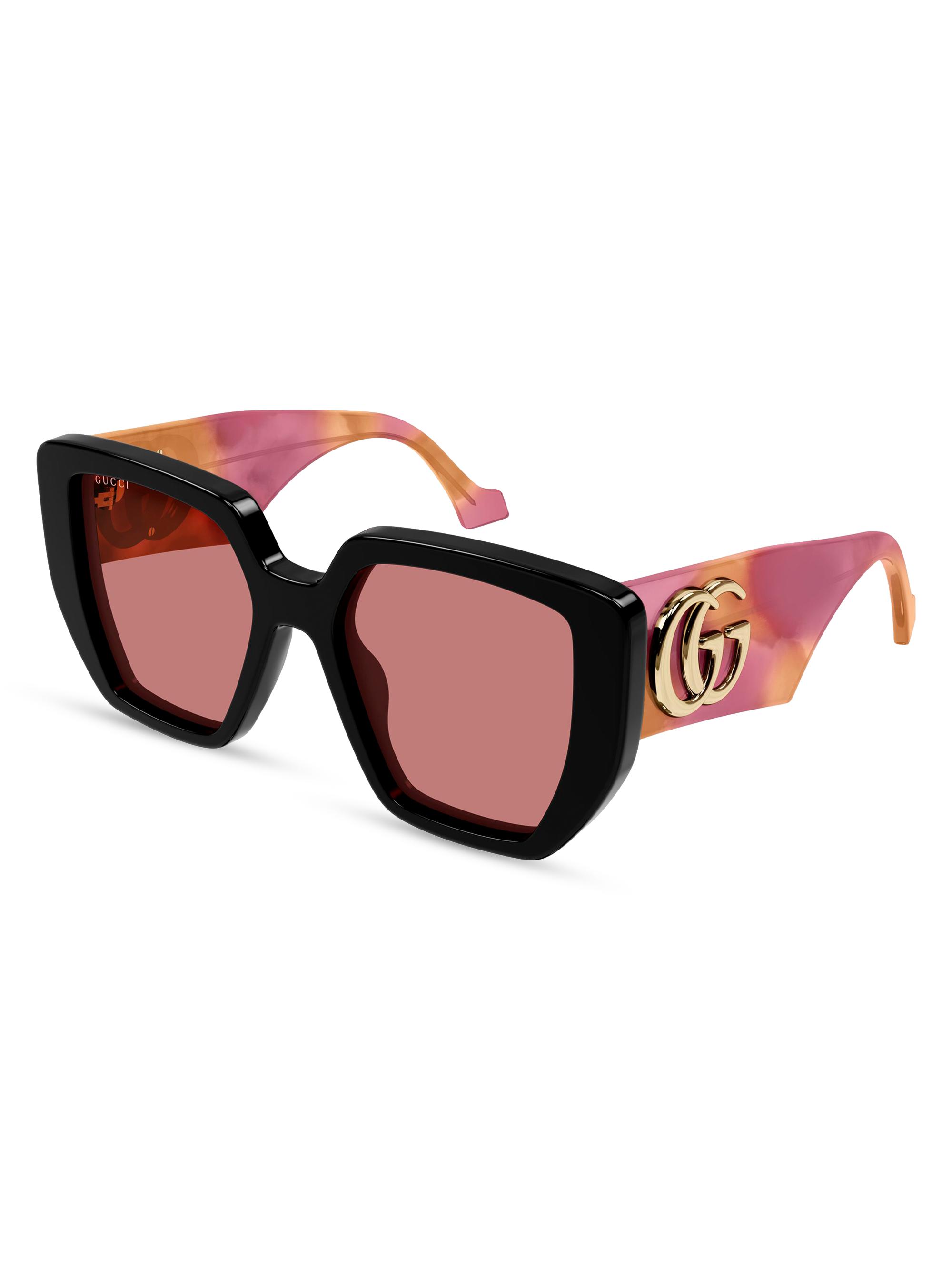 Gucci Gucci Block 55MM Oval Metal Sunglasses | Saks Fifth Avenue