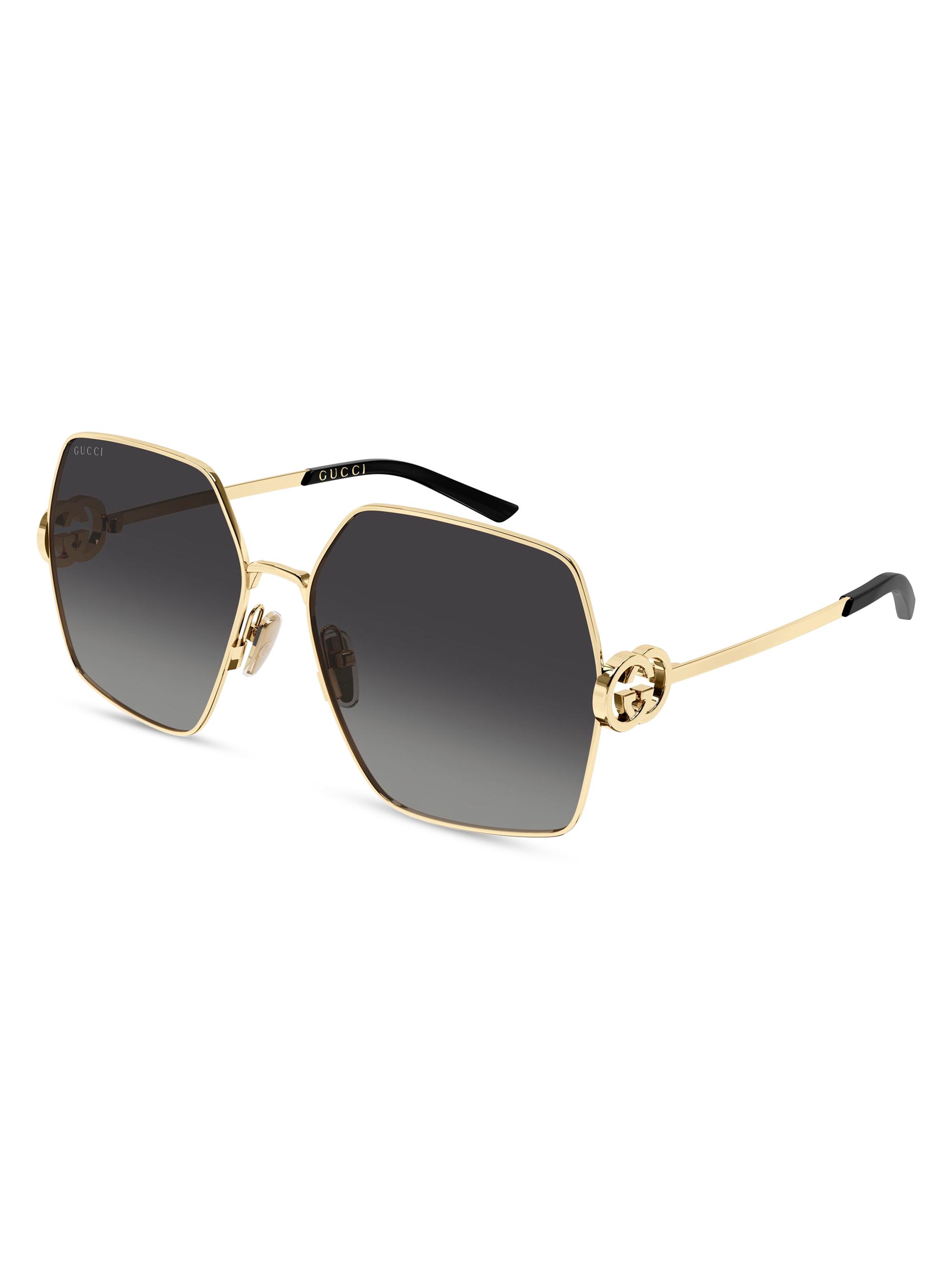 Gucci Women's Stuck GG 61MM Oversized Sunglasses - Gold Black