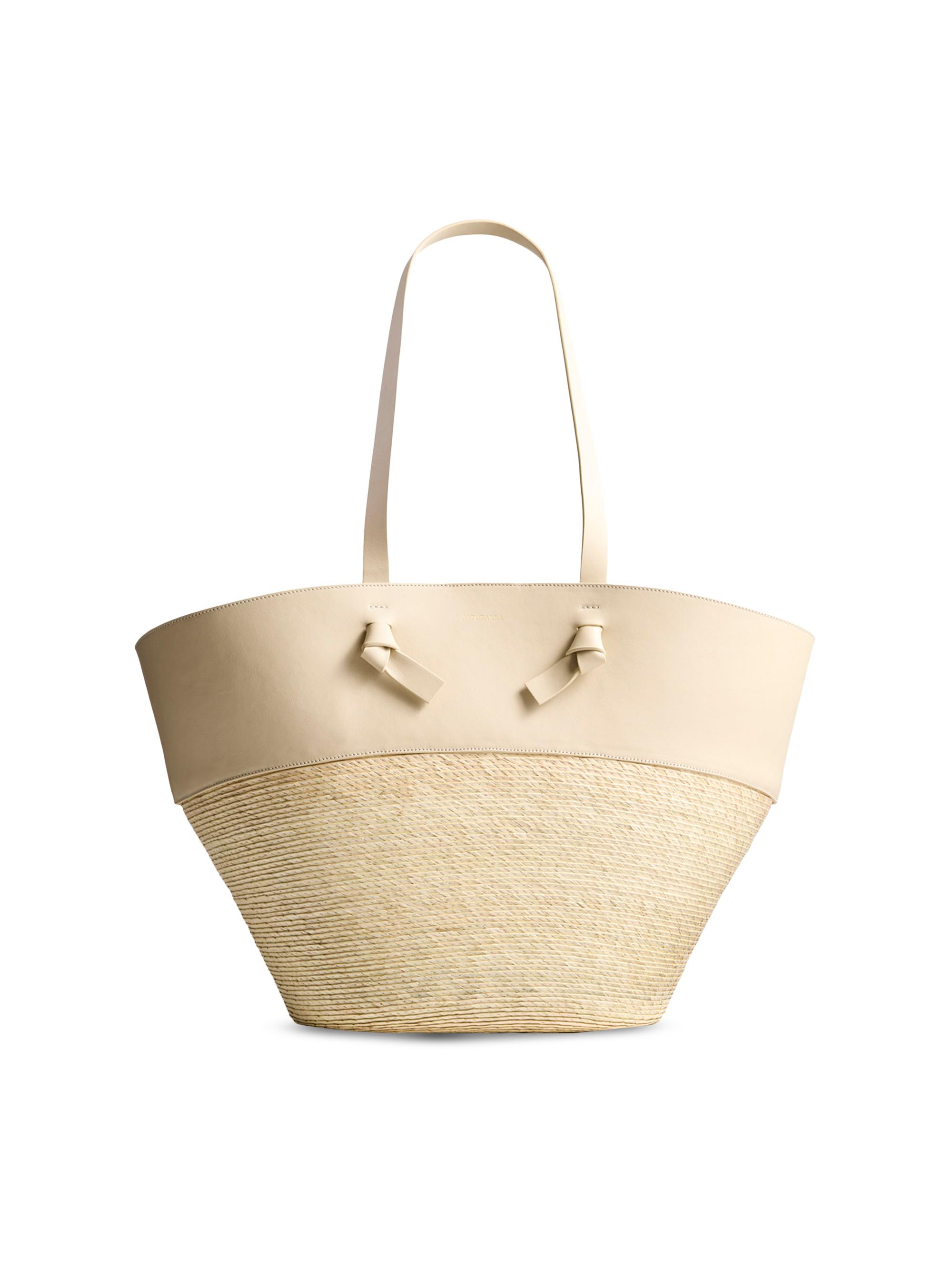 Altuzarra Women's Knot Basket Palm & Leather  Tote Bag - Macademia
