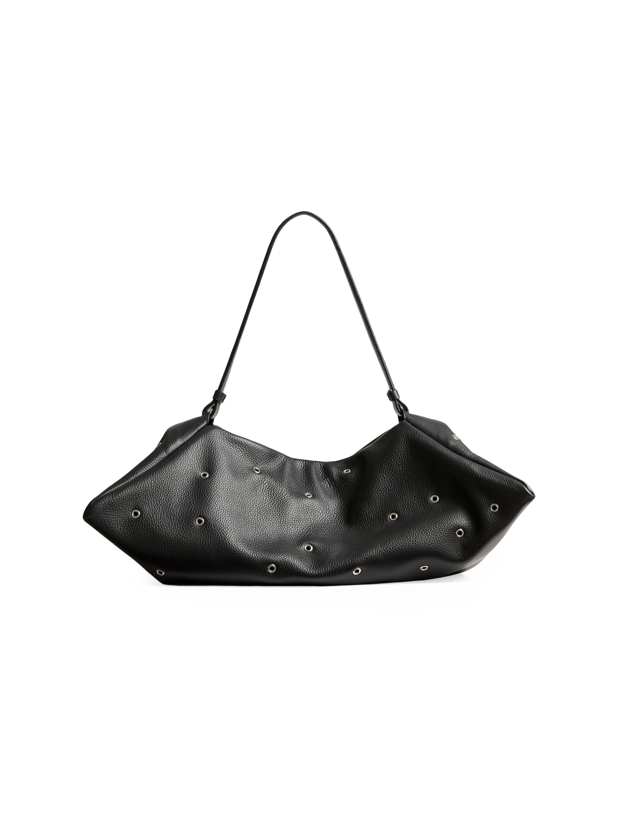 Altuzarra Women's Origami Grommeted Leather Shoulder Bag - Black Silver