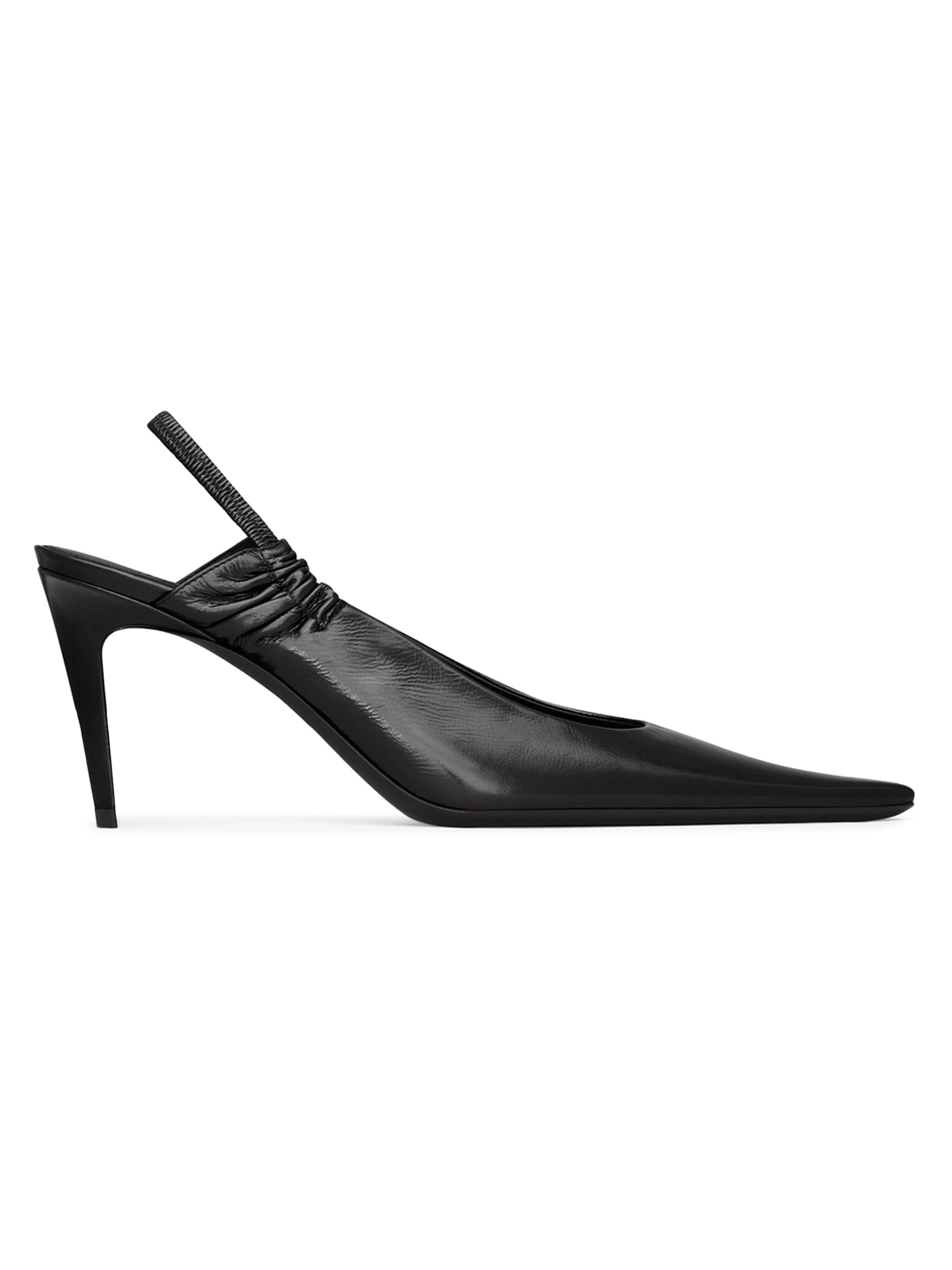 Saint Laurent Women's Anne-Marie Slingback Pumps in Smooth Leather - Black