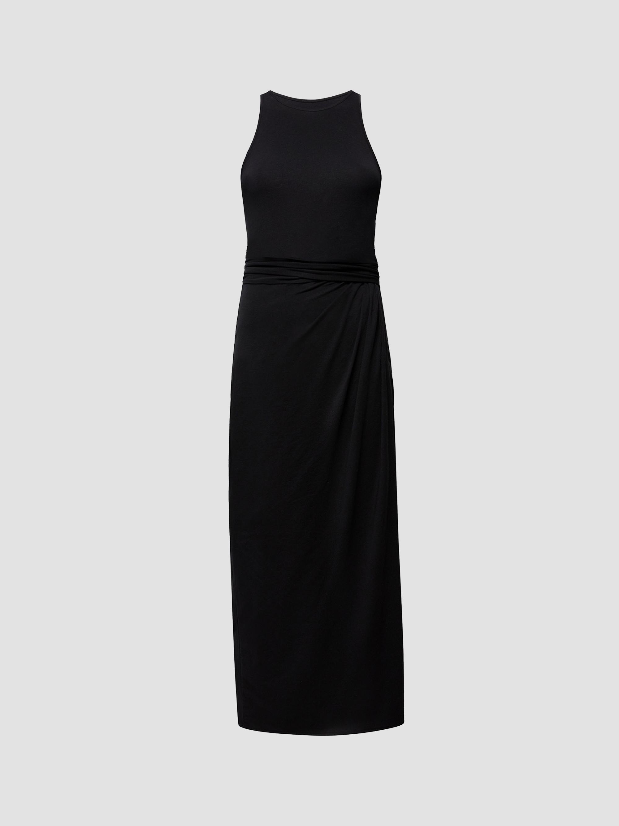 Another Tomorrow Women's Sarong Tie Dress - Black