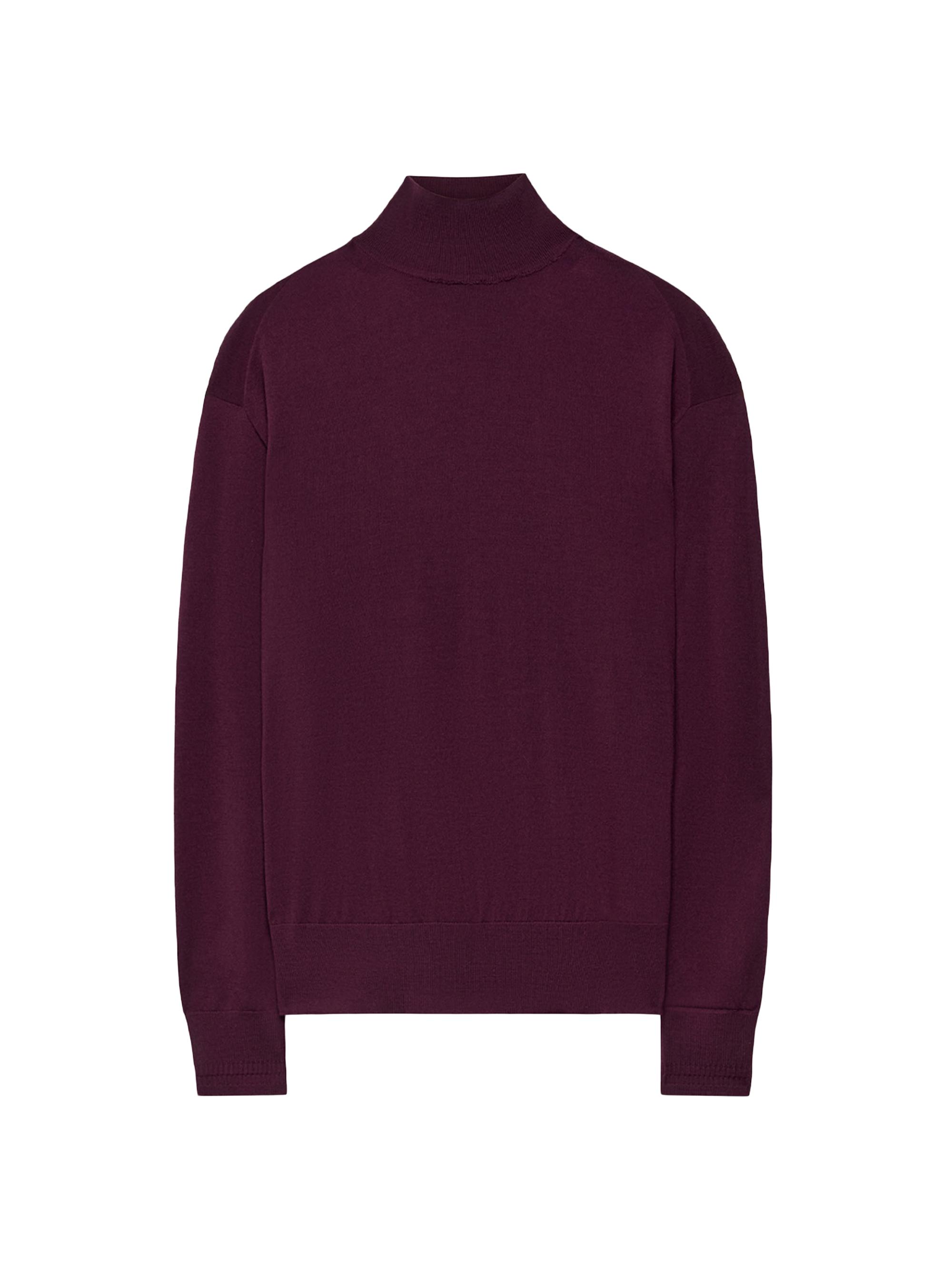Another Tomorrow Women's Featherweight Turtleneck - Plum