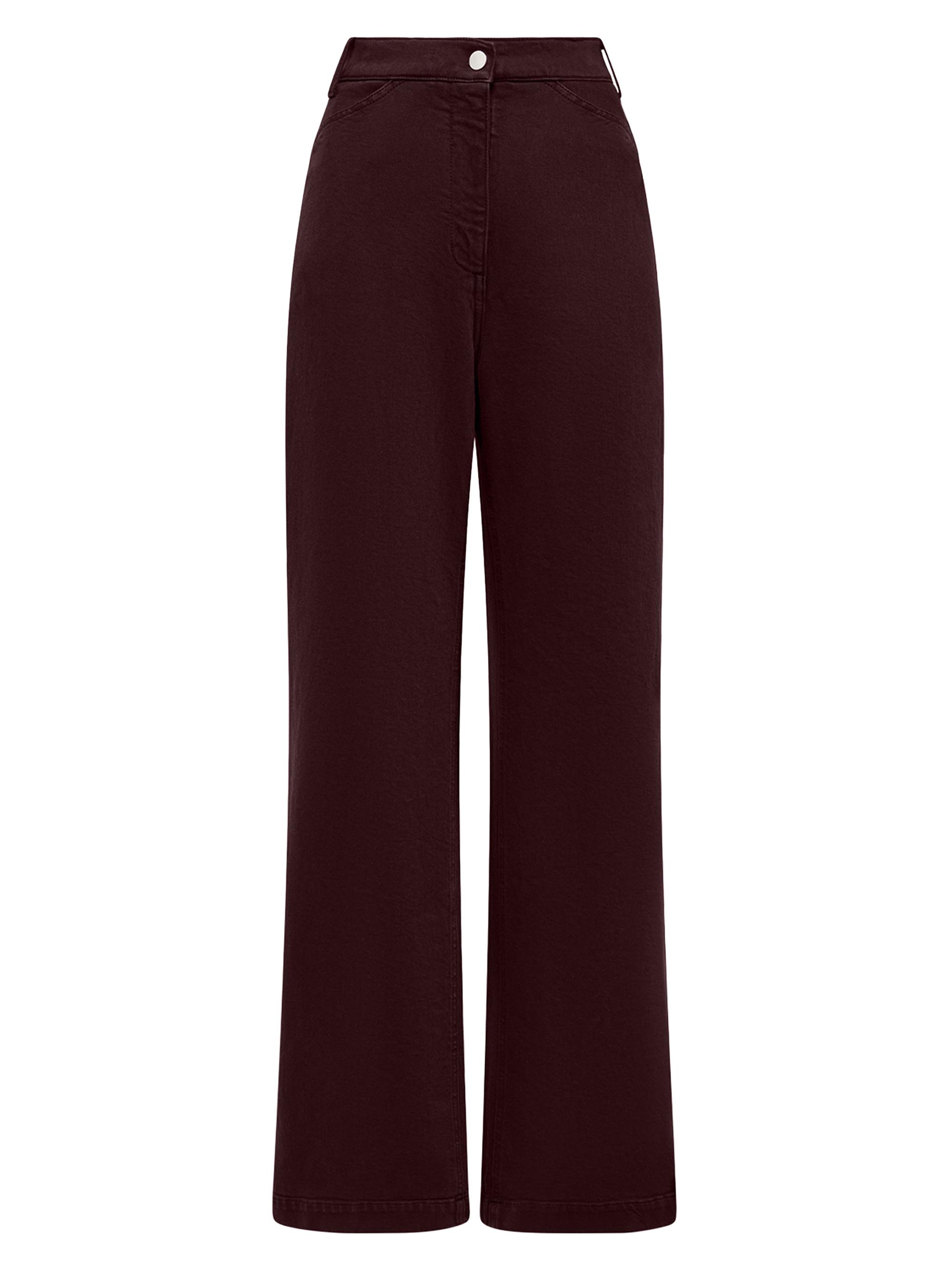 Another Tomorrow Women's Workwear Pants - Overdye Plum