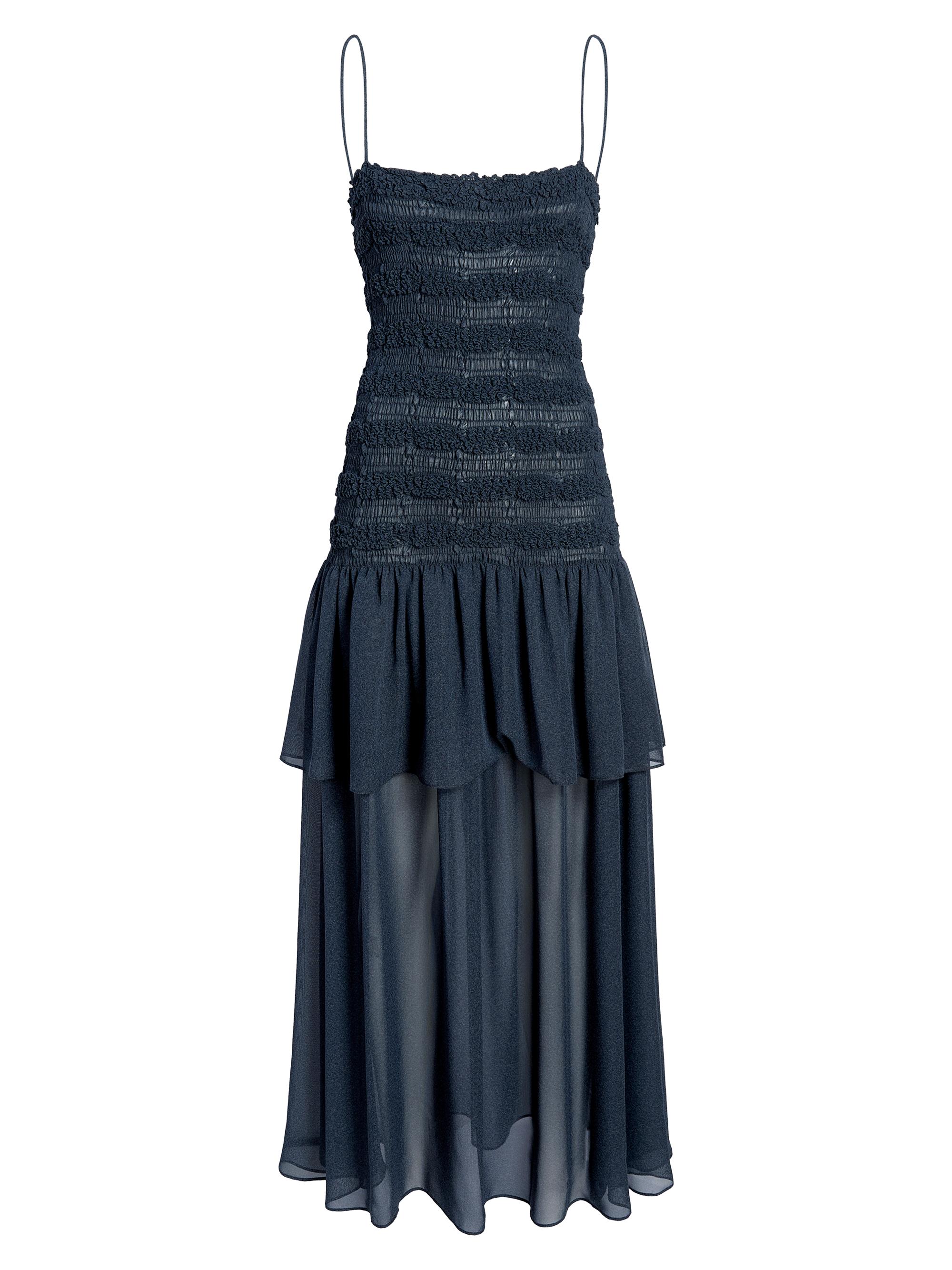 Proenza Schouler Women's Michal Melange Gerogette Smocked Maxi Dress - Dark Navy