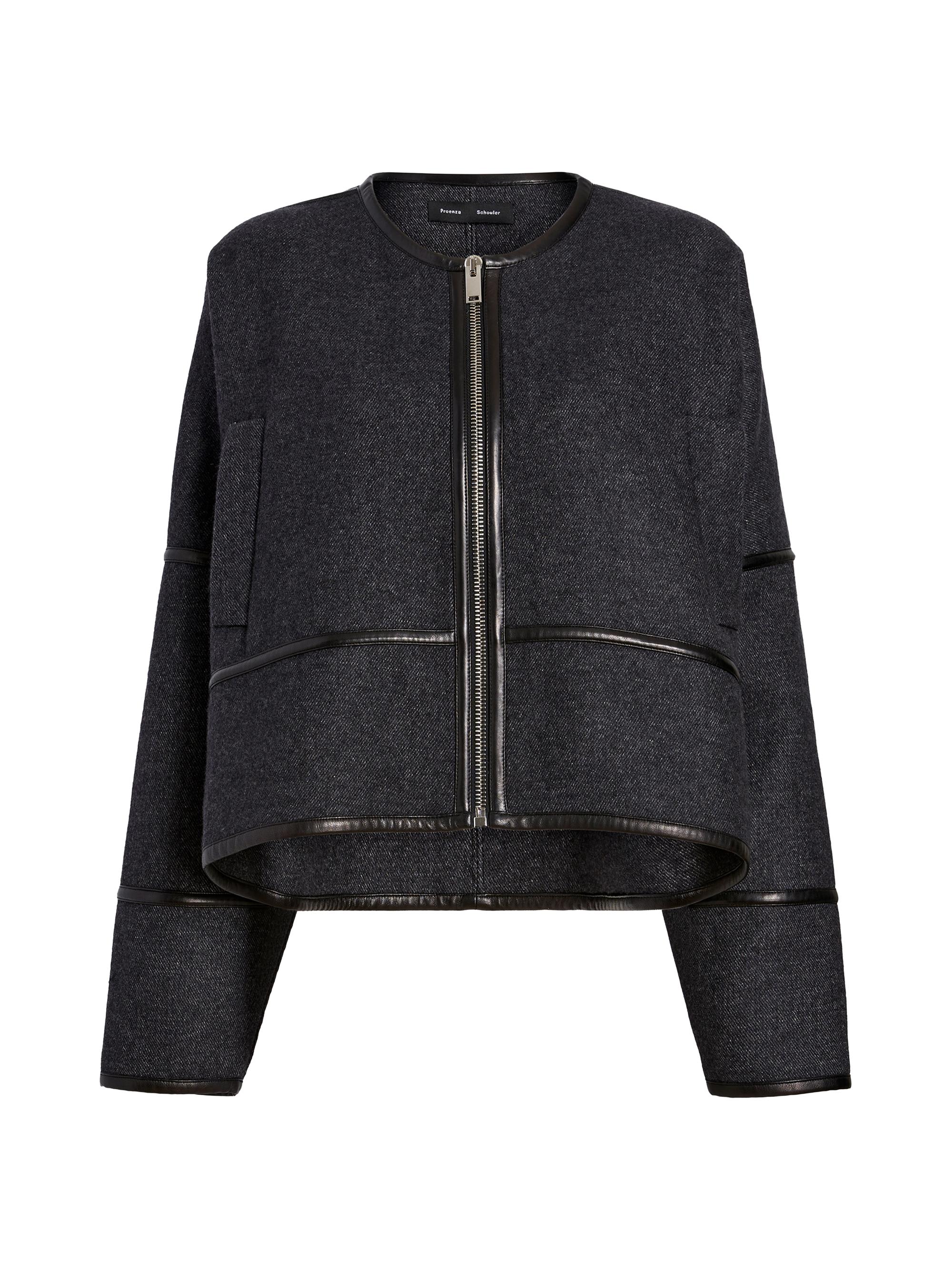 Proenza Schouler Women's Ticiana Double Wool-Blend Twill Jacket - Charcoal Melange