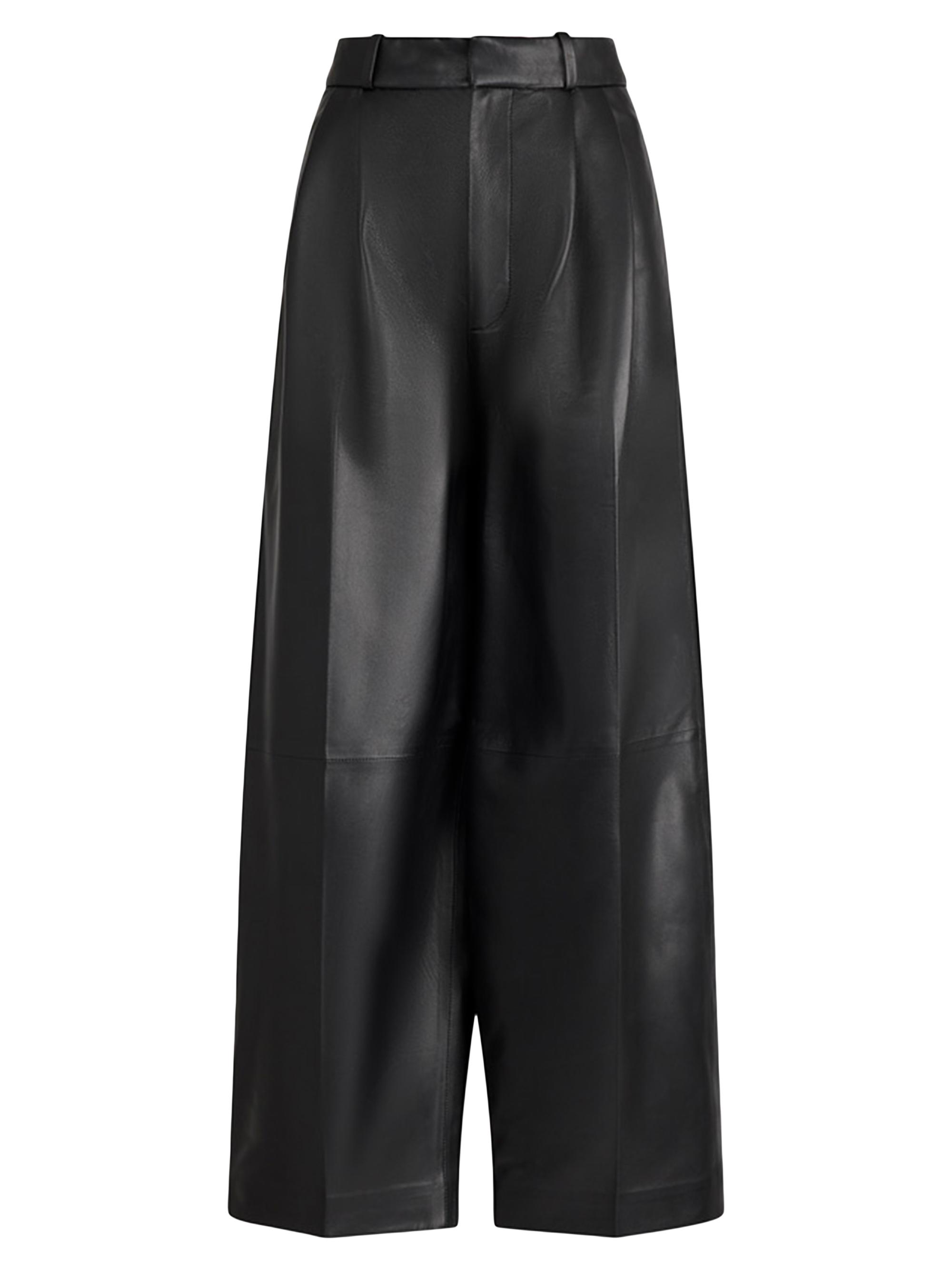 Altuzarra Women's Dash Leather High-Rise Trousers - Black