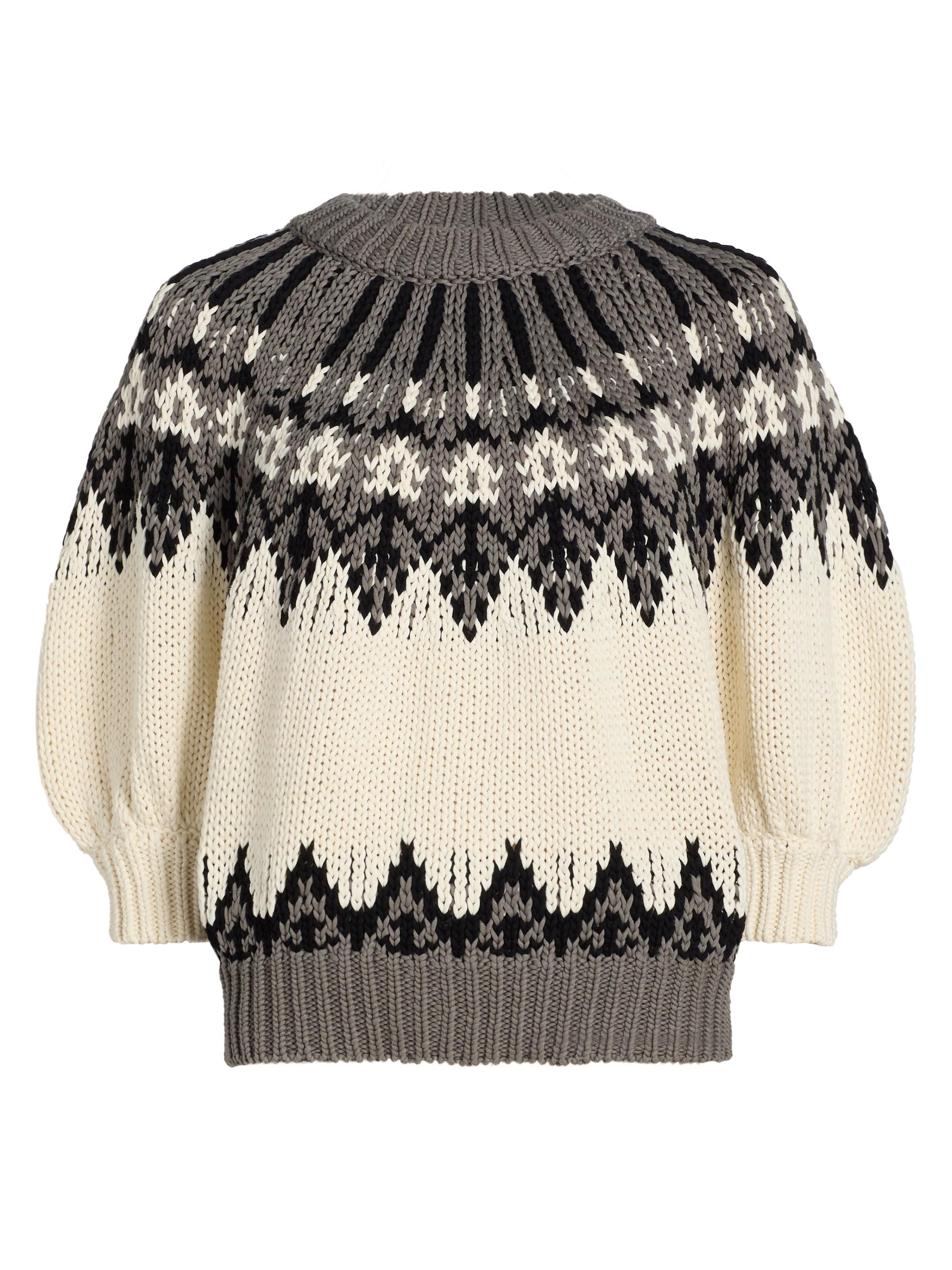 Altuzarra Women's Marty Chunky Colorworked Puff-Sleeve Sweater - Toffee