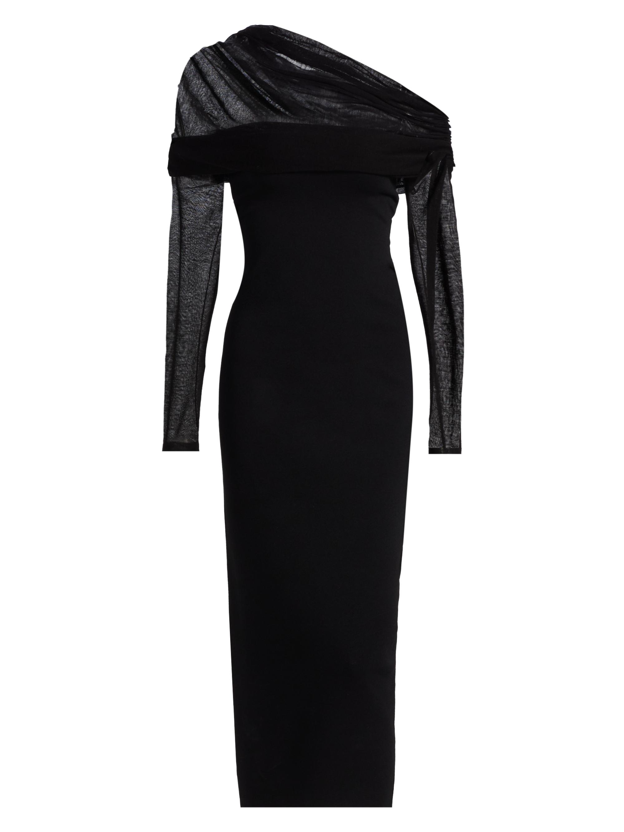 Altuzarra Women's Meyer Mesh One-Shoulder Midi-Dress - Black - Women's Clothing
