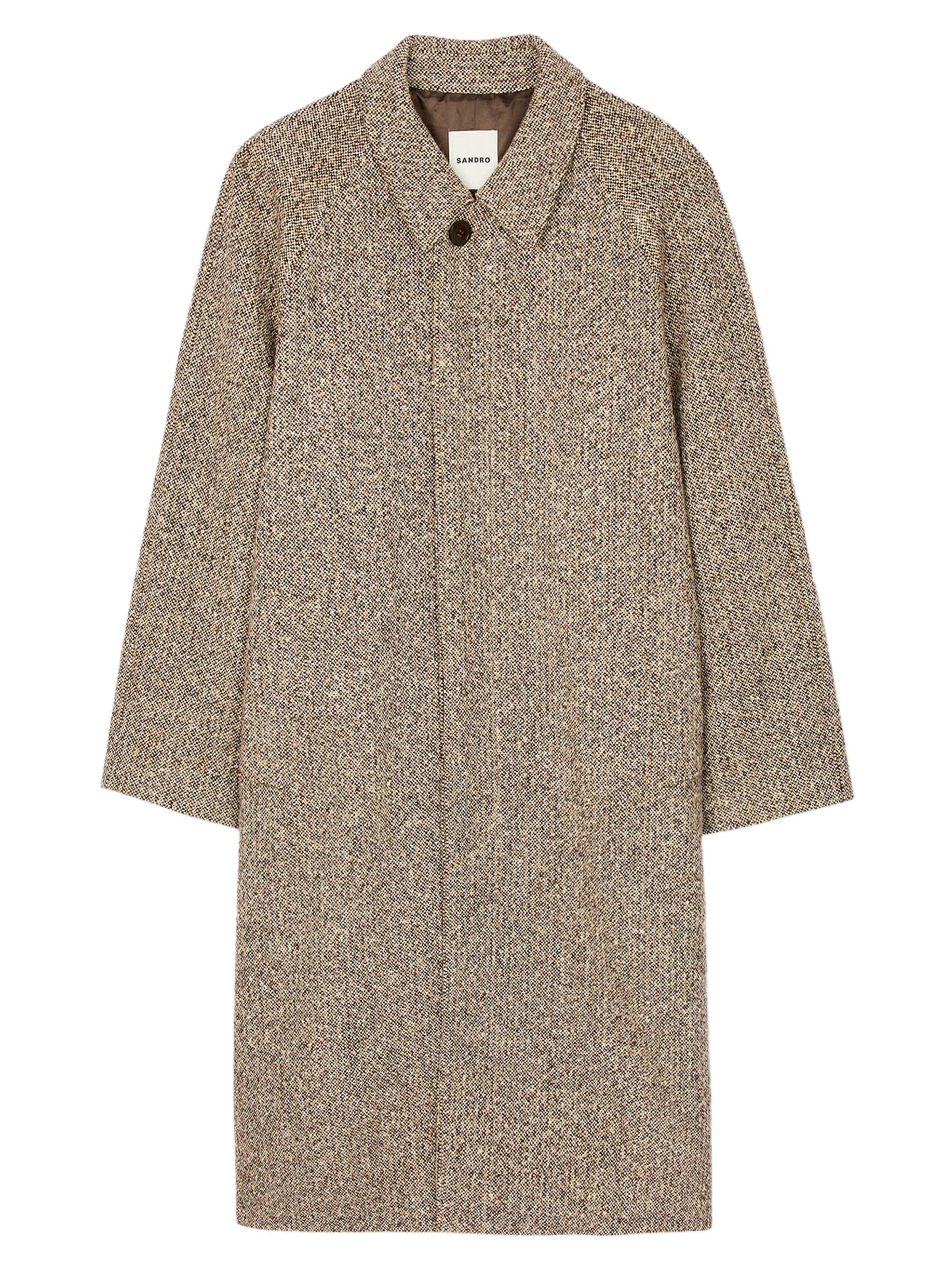 Sandro Men's Oversized Wool Coat - Brown