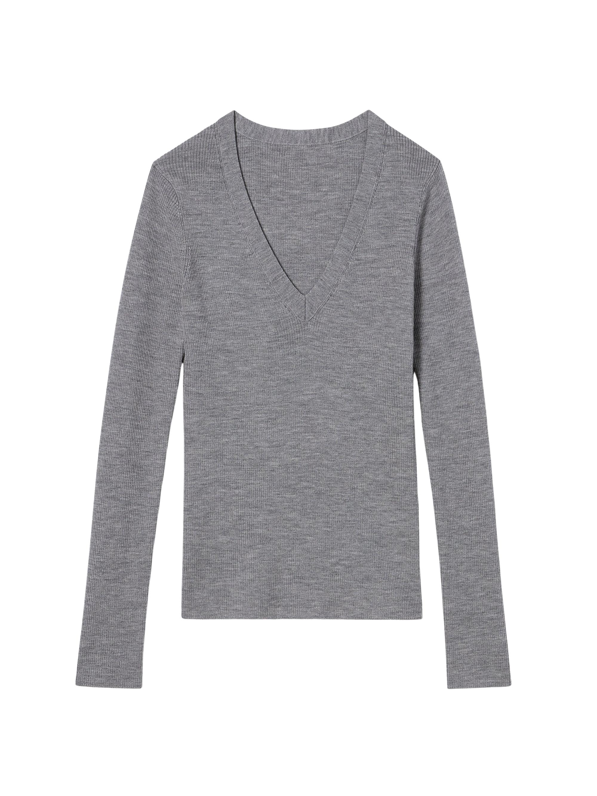 M.M.LaFleur Women's Yanka Ribbed Merino Sweater - Gray Melange