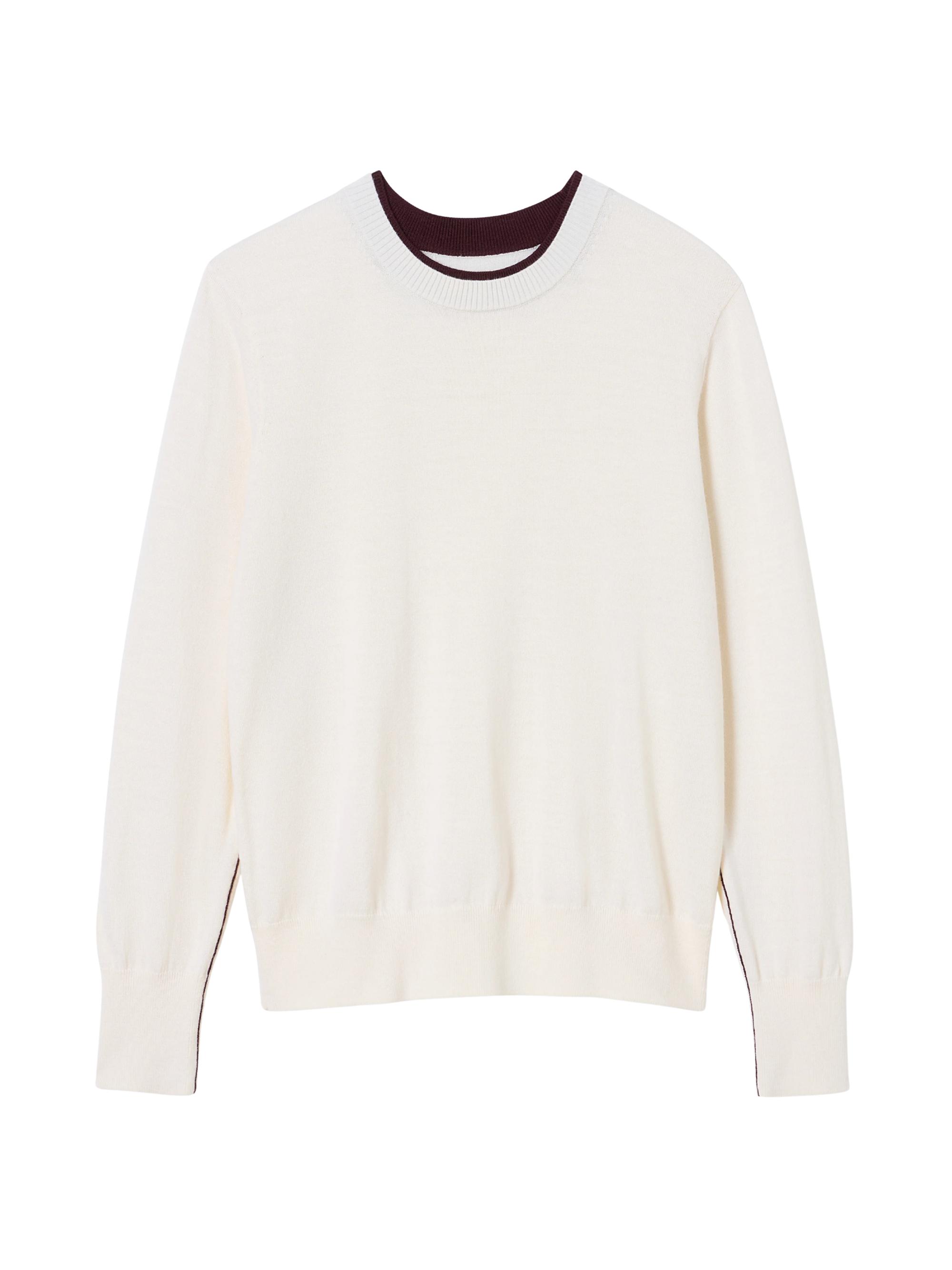 M.M.LaFleur Women's Kit Light Merino Contrast Sweater - Garnet