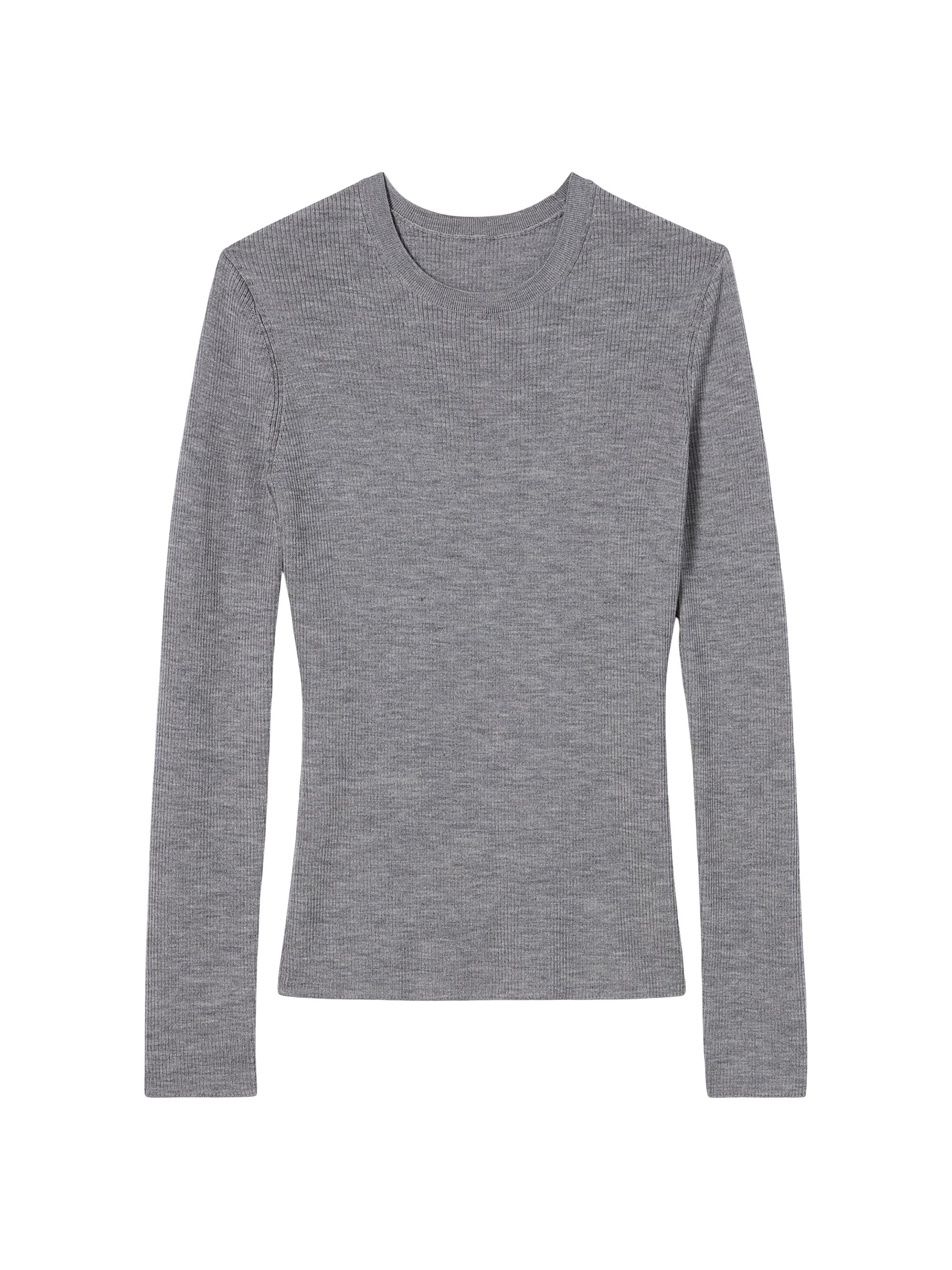 M.M.LaFleur Women's Beck Ribbed Merino Sweater - Gray Melange