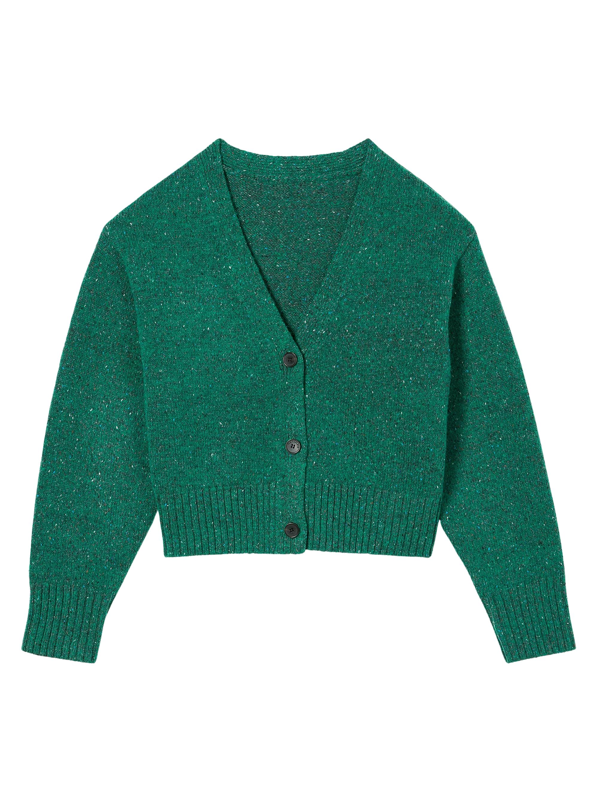 M.M.LaFleur Women's Delina Confetti Wool Cardigan - Verdant