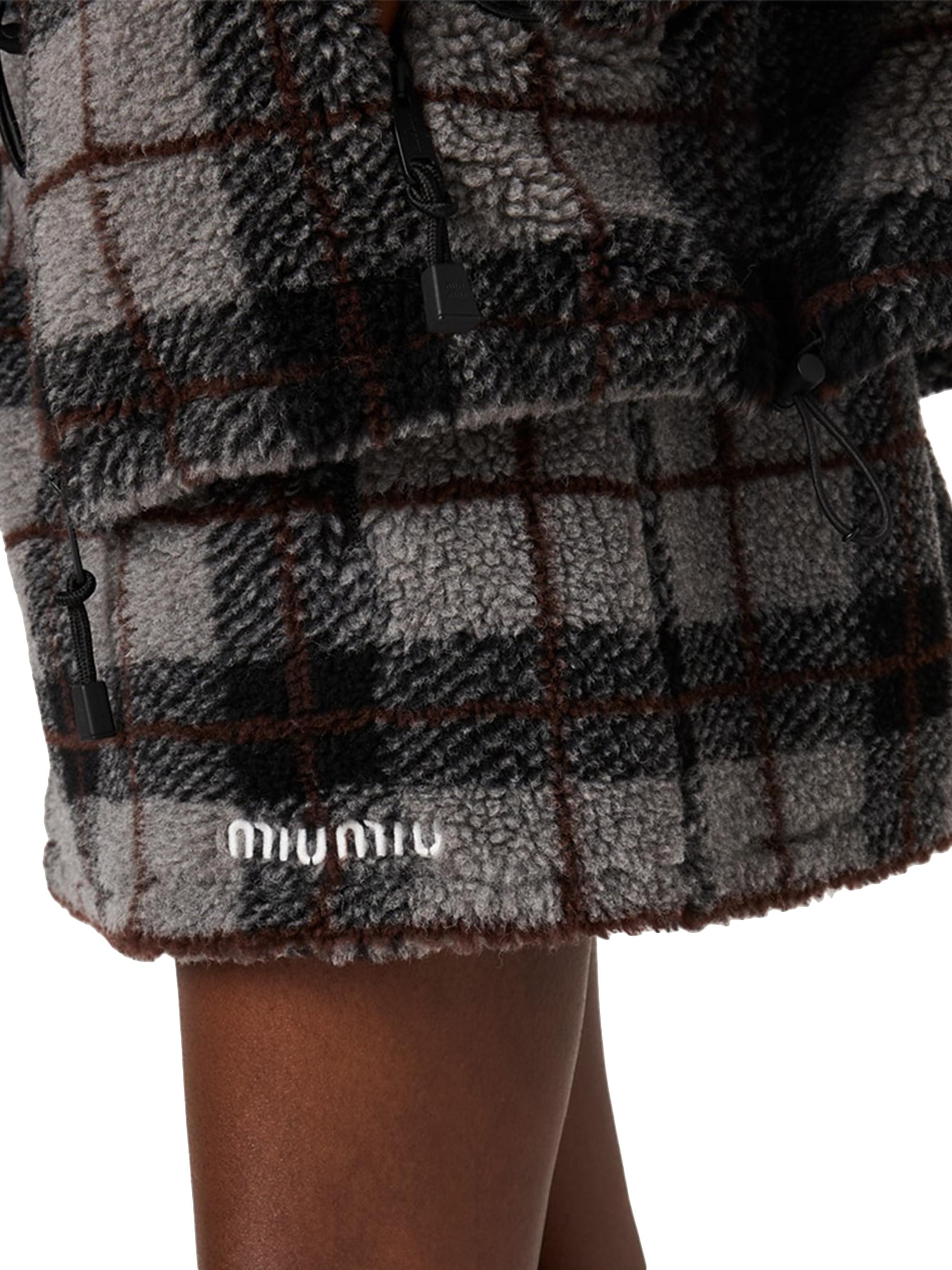 Miu Miu Checked Teddy Miniskirt | Saks Fifth Avenue