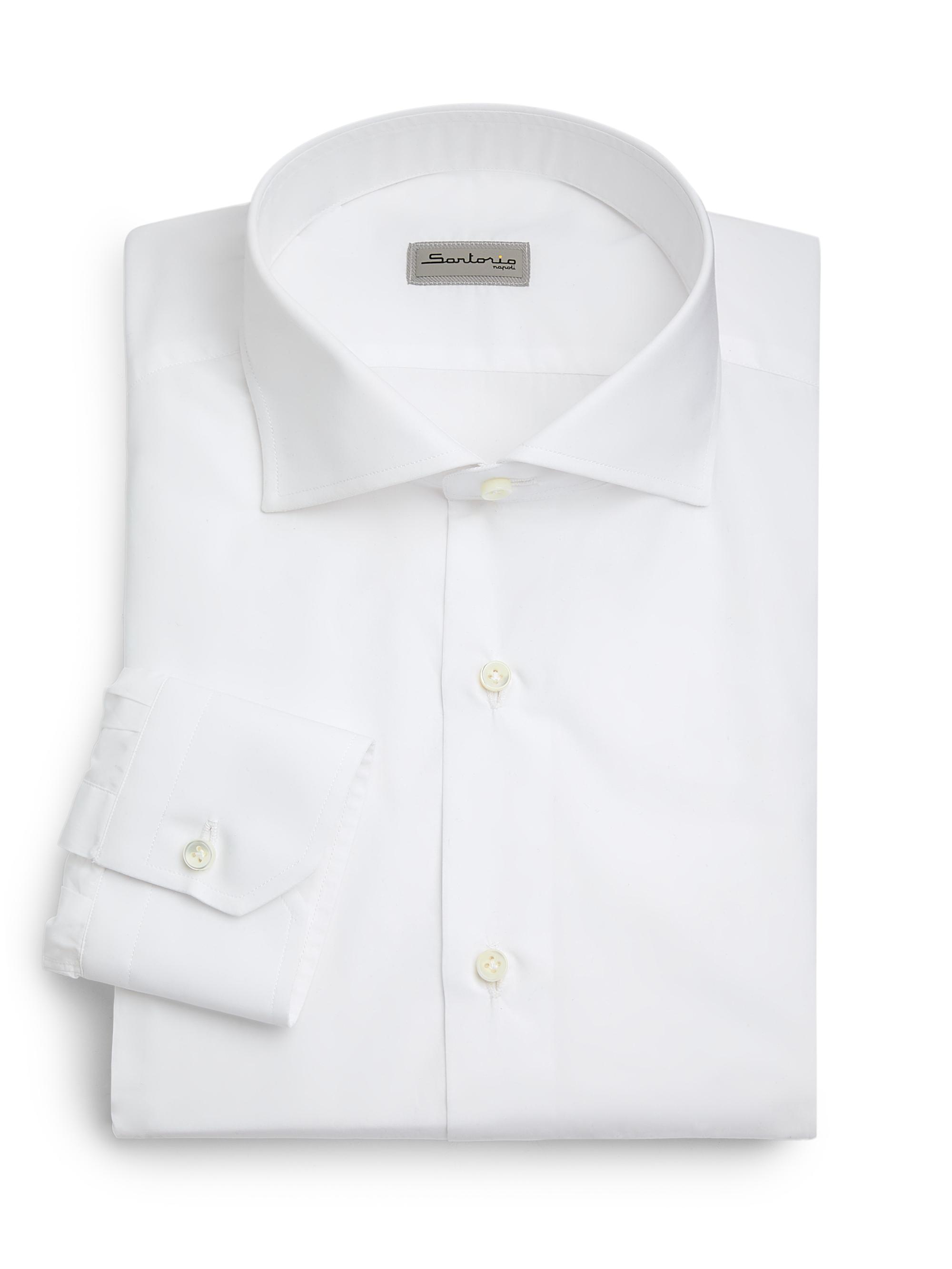 Sartorio Napoli Men's Cotton Dress Shirt - White