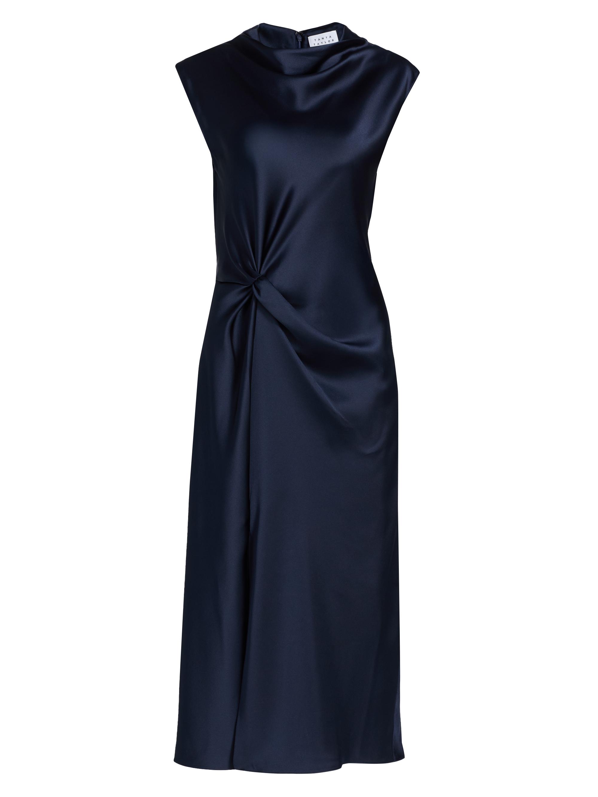 Tanya Taylor Women's Robinella Satin A-Line Midi-Dress - Anthracite